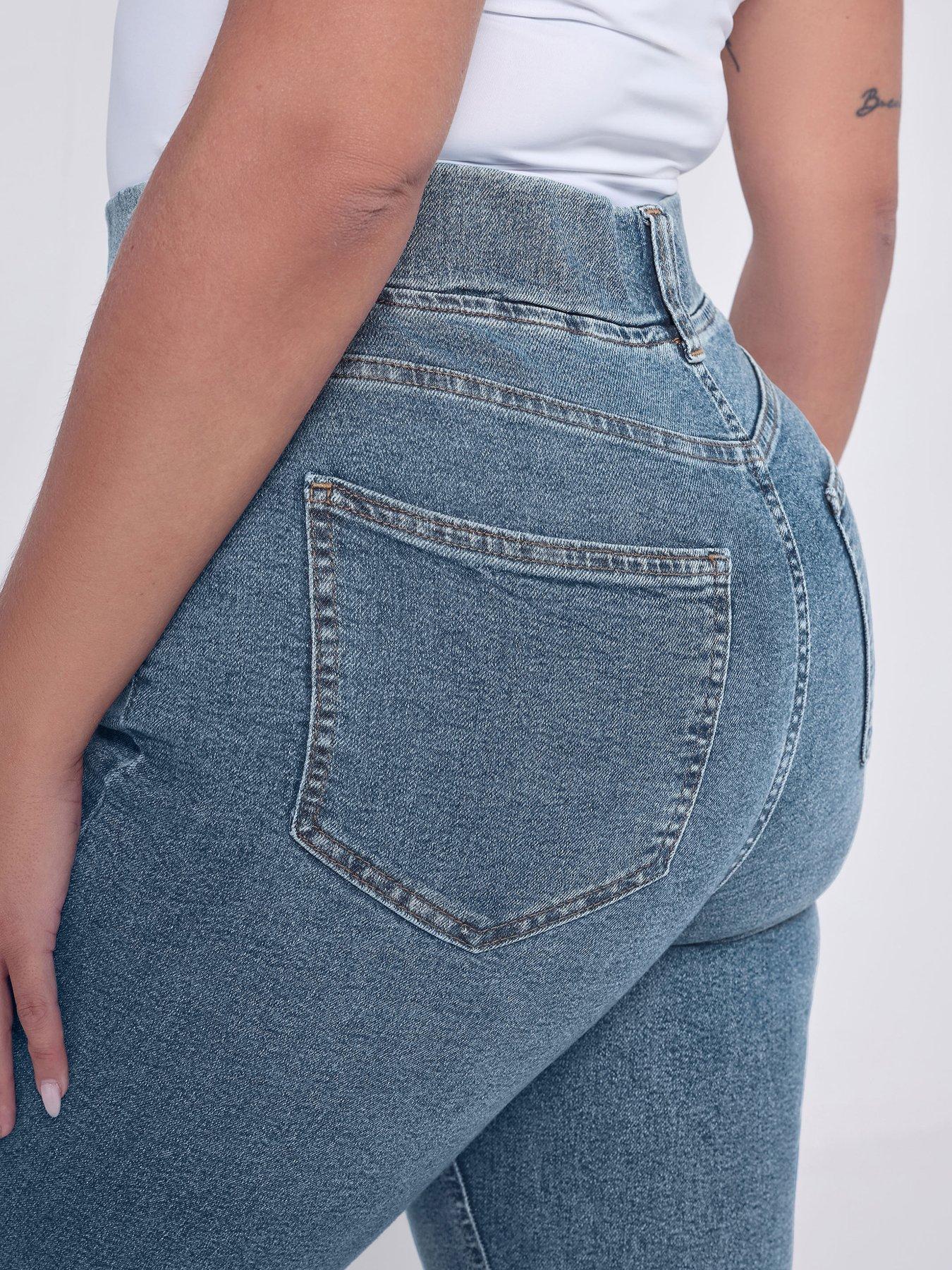 Image 4 of 4 of Yours Curve Flare Jegging - Blue
