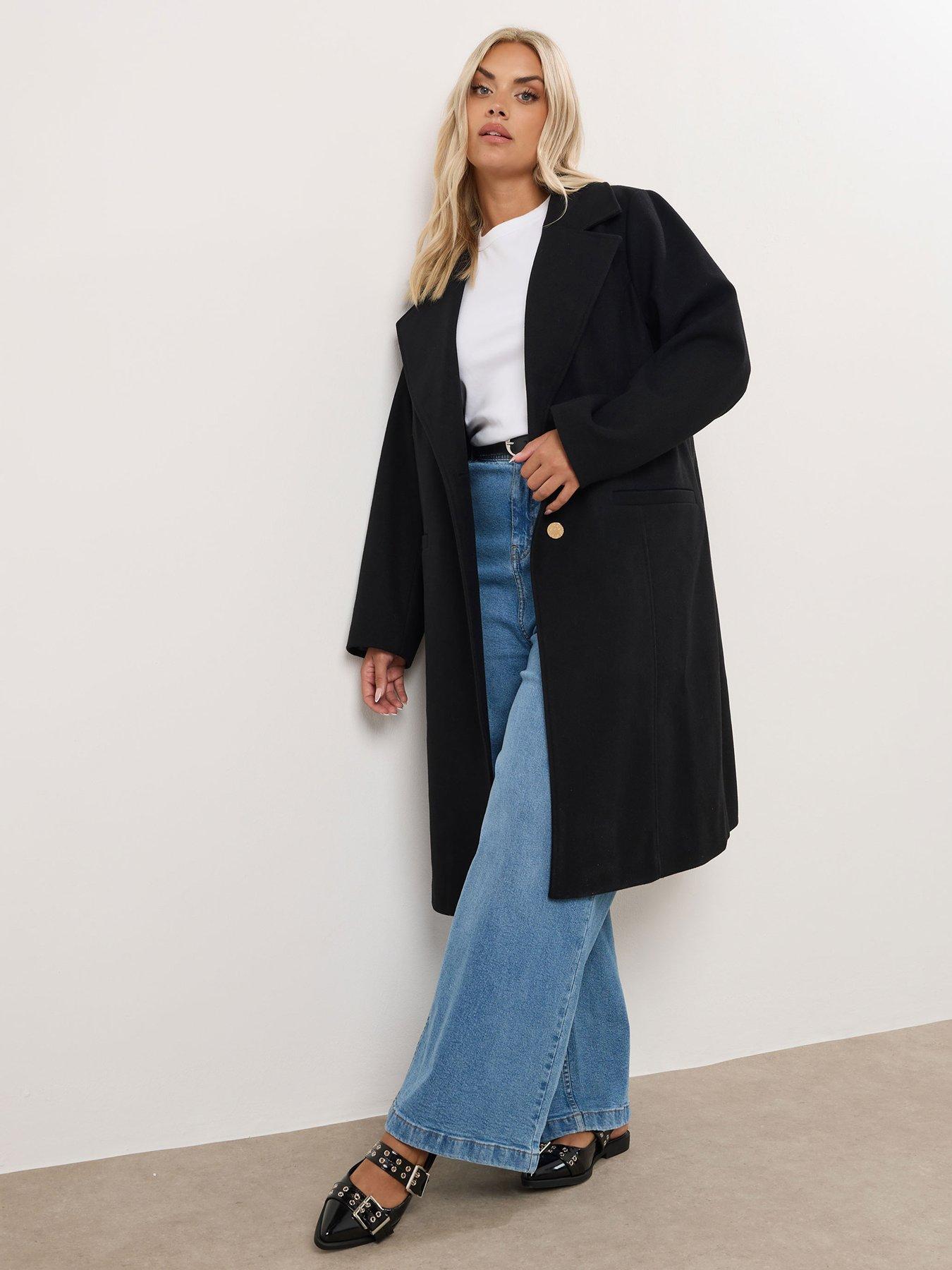 undefined Curve Longline Midaxi Coat - Black