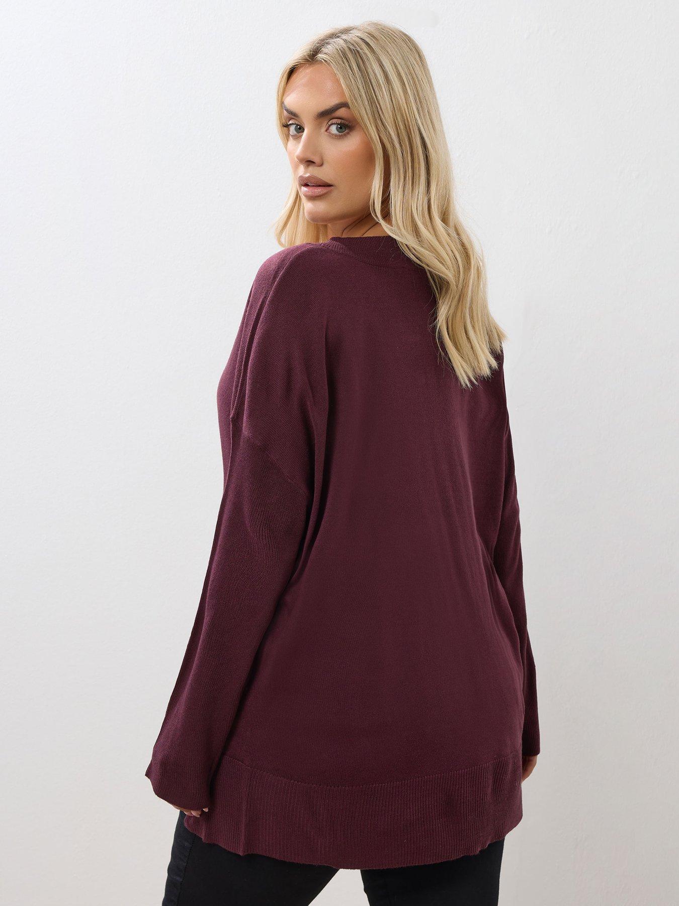 yours-curve-v-neck-jumper-purplestillFront