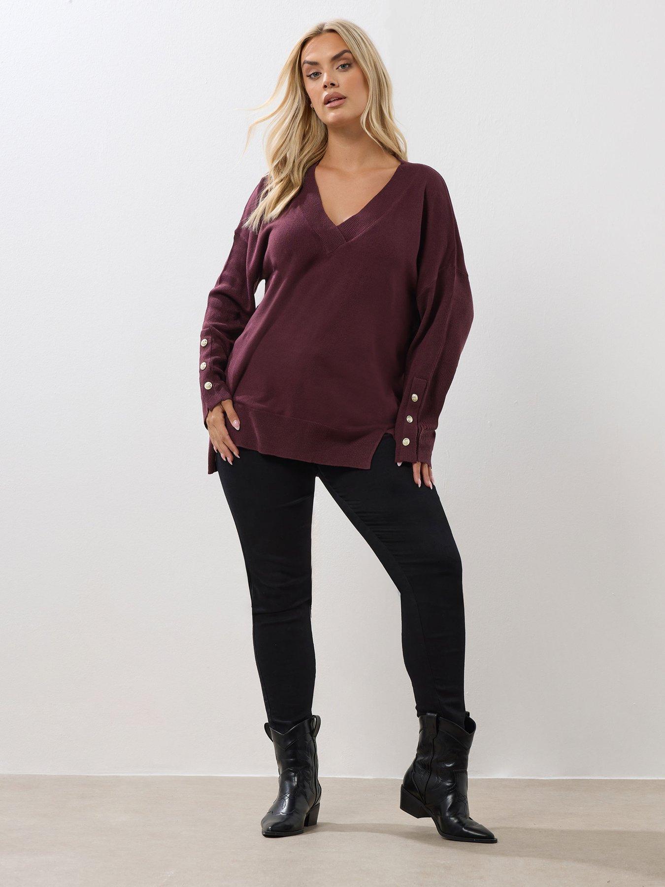 yours-curve-v-neck-jumper-purpleback