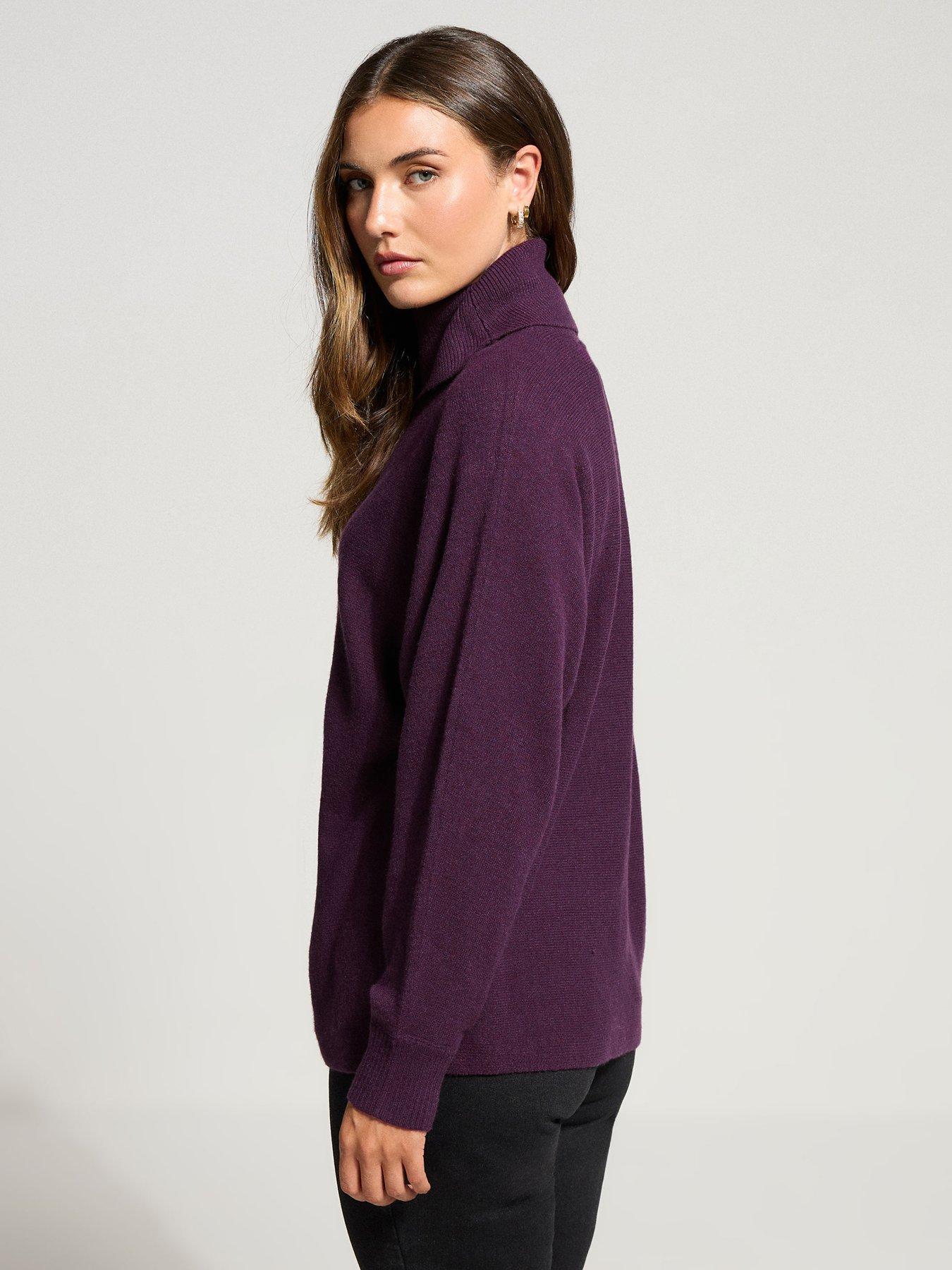 long-tall-sally-roll-neck-batwing-jumper-purplestillFront