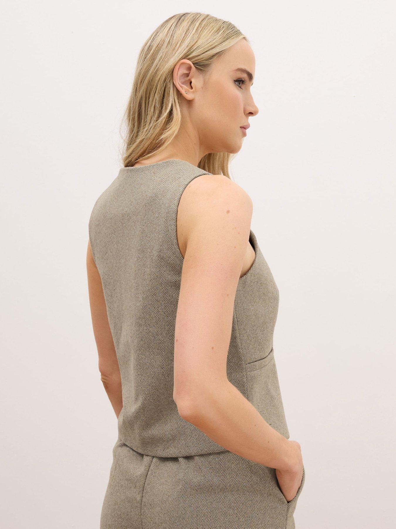 long-tall-sally-herringbone-waistcoat-brownstillFront