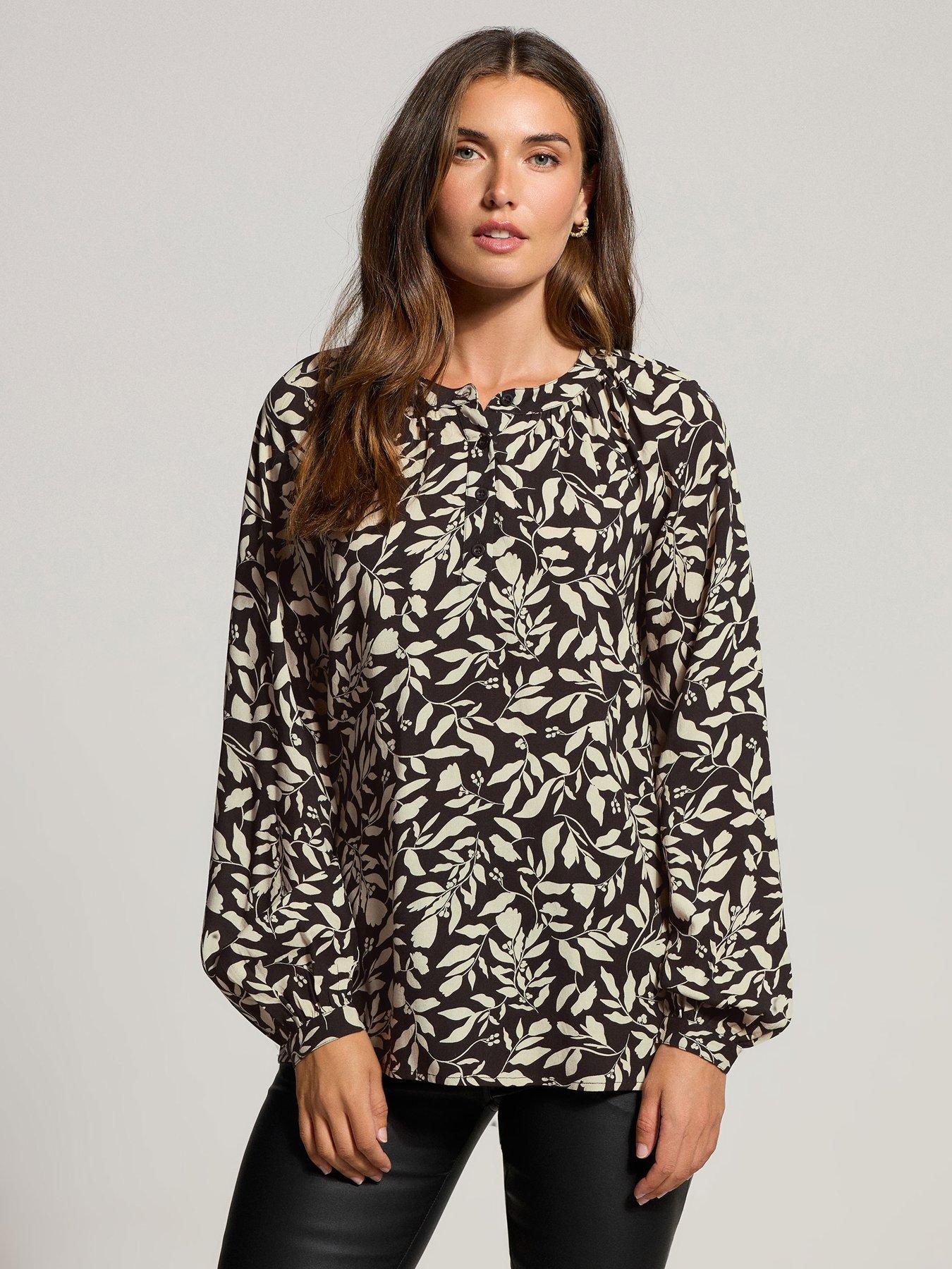 long-tall-sally-half-placket-blouse-blackfront