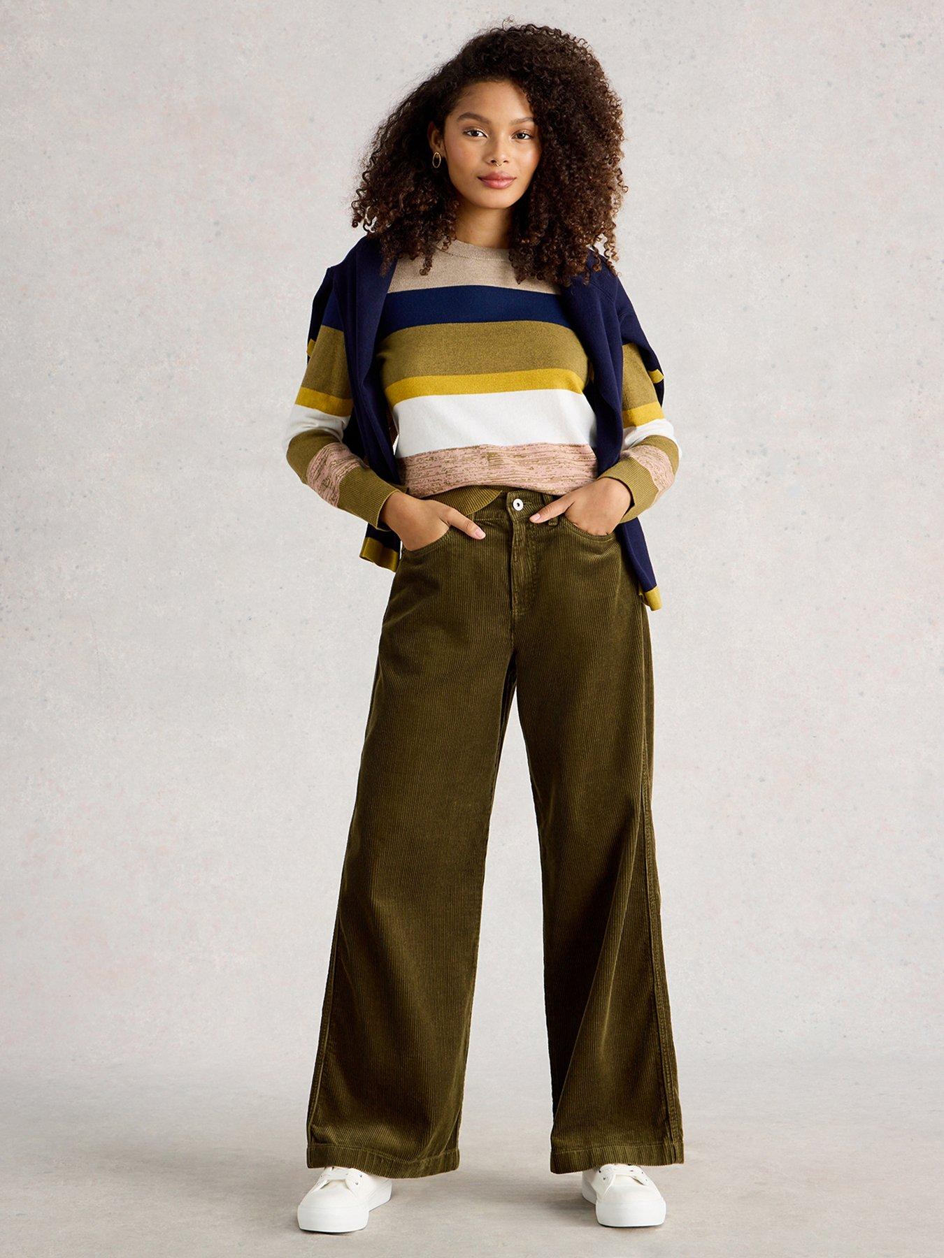 White Stuff Ayla Cord Wide Leg Trouser - Green