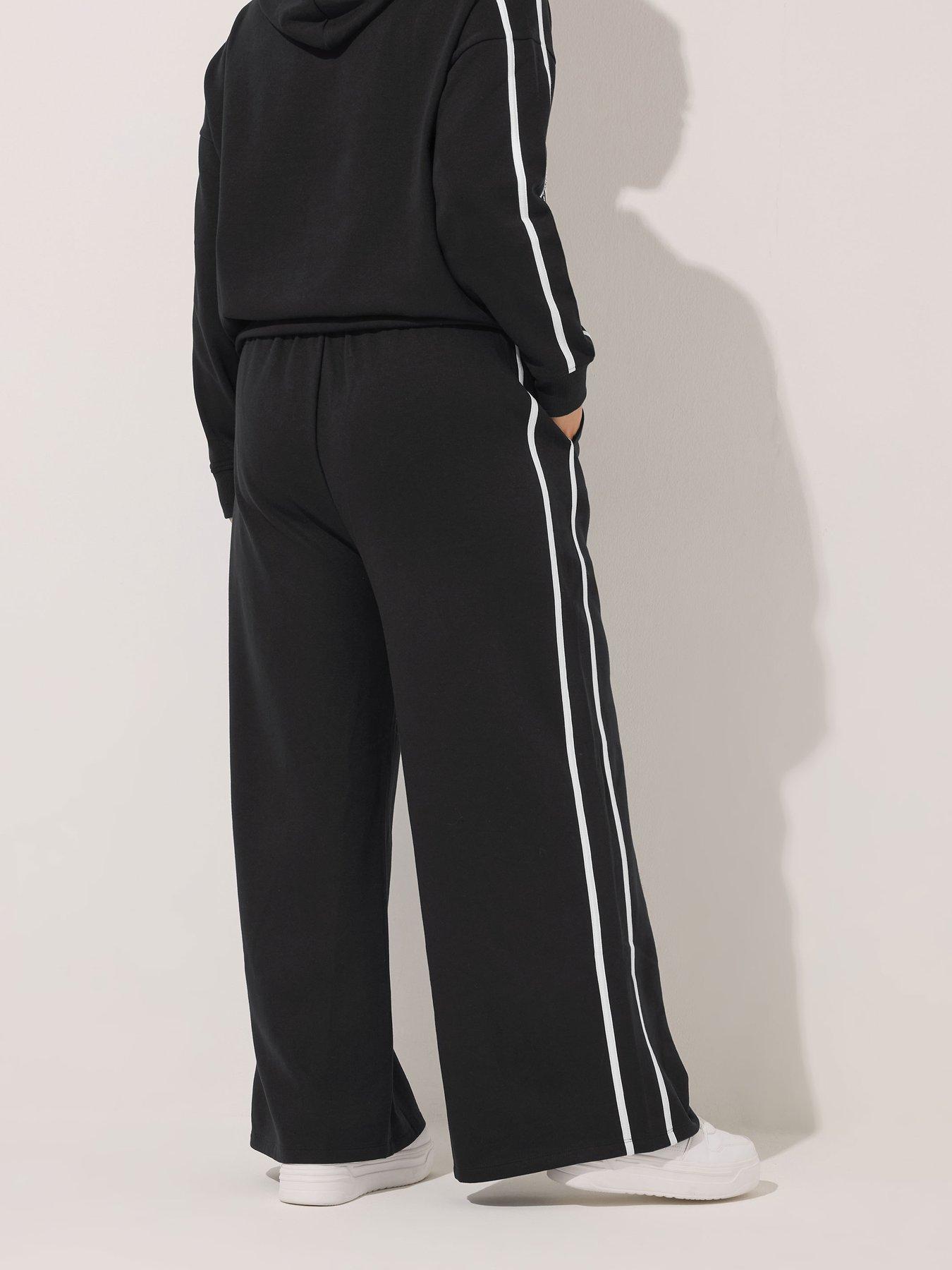 yours-curve-side-stripe-wide-leg-jogger-blackstillFront