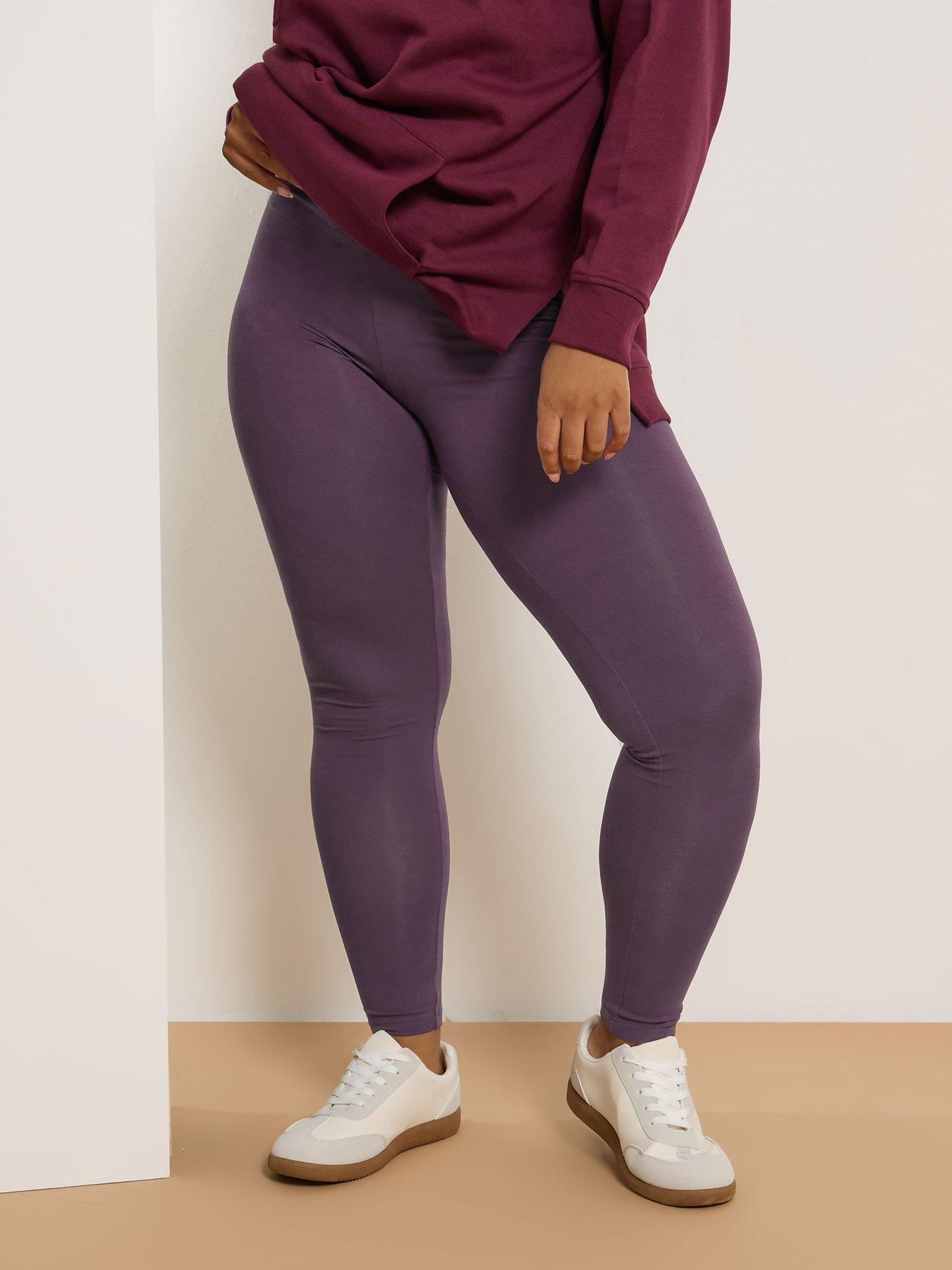 Yours Curve Basic Leggings - Purple
