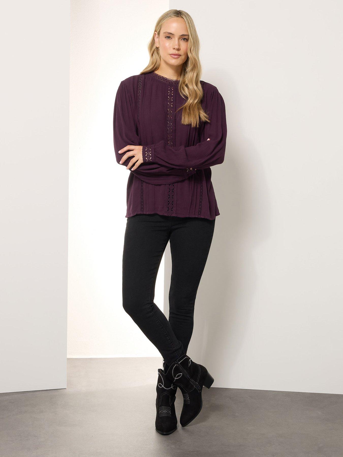 long-tall-sally-crinkle-lace-detail-blouse-purpleback