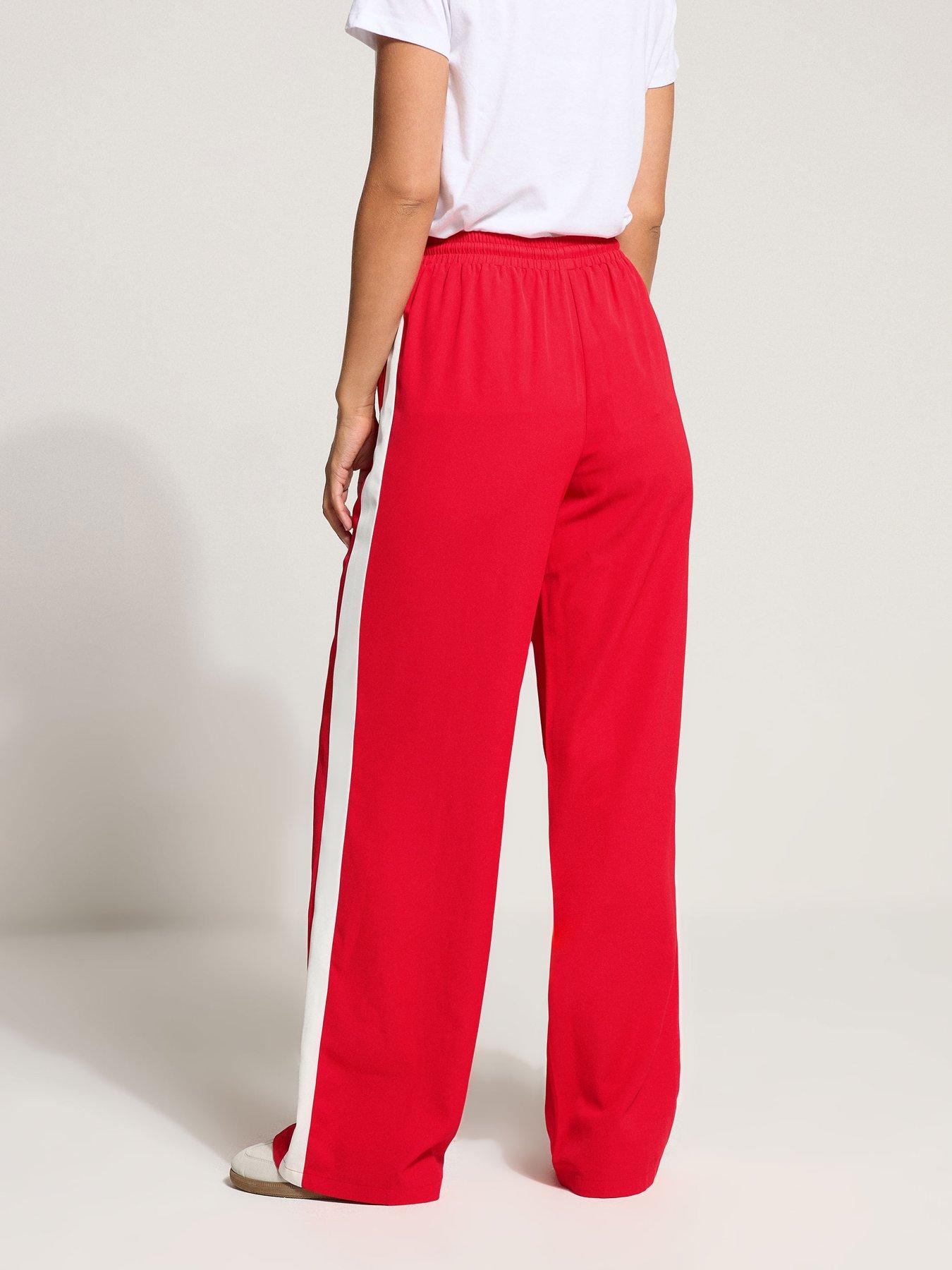 Image 2 of 4 of Long Tall Sally Side Stripe Wide Leg Trouser 34" - Red