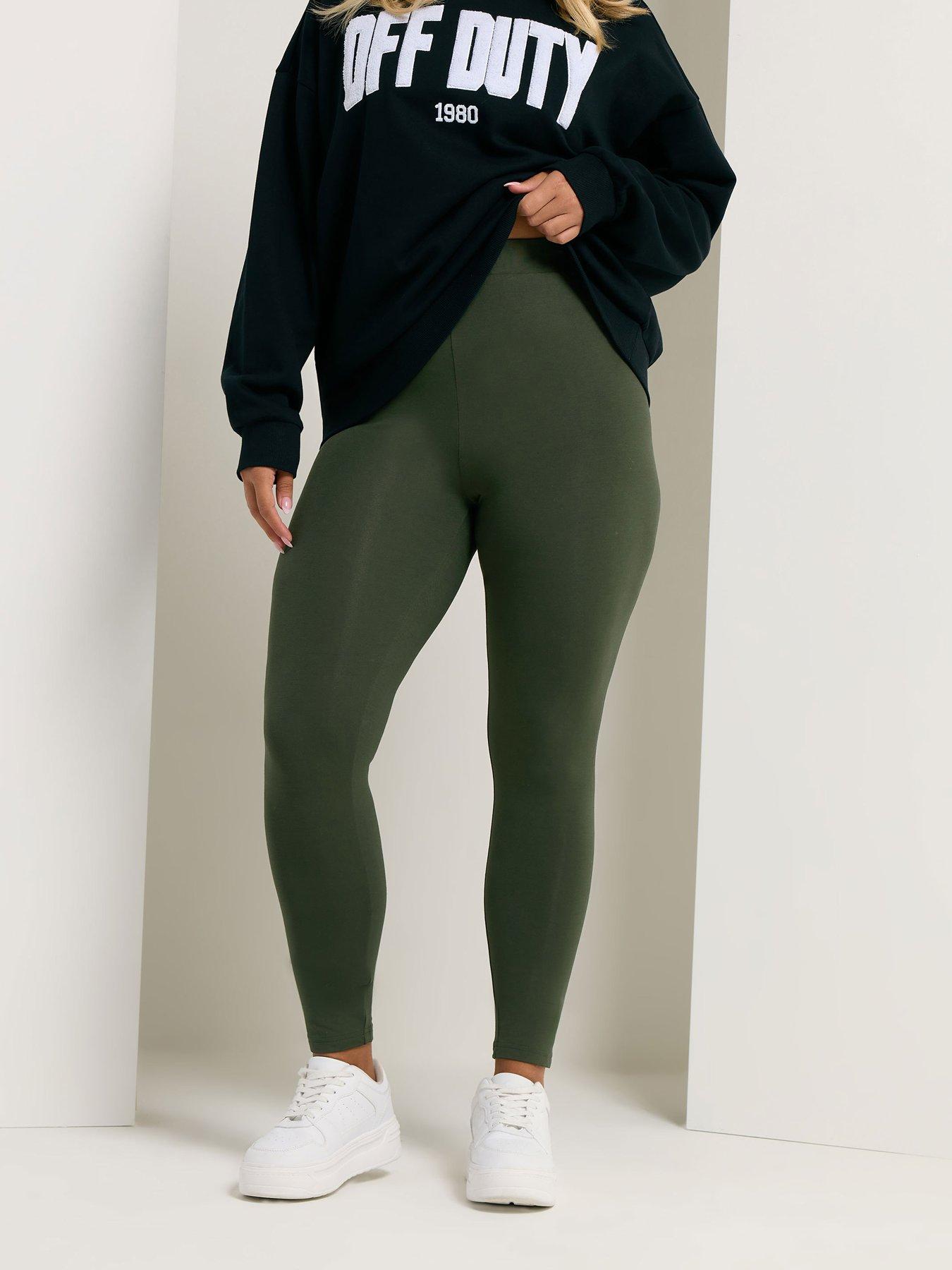Yours Curve Basic Leggings - Green