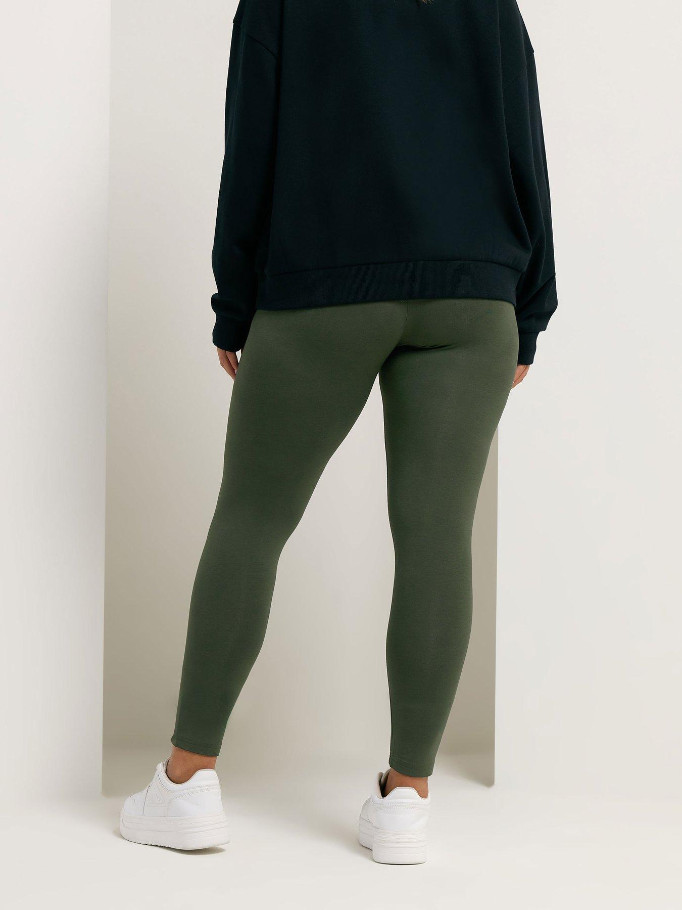 yours-curve-basic-leggings-greenstillFront