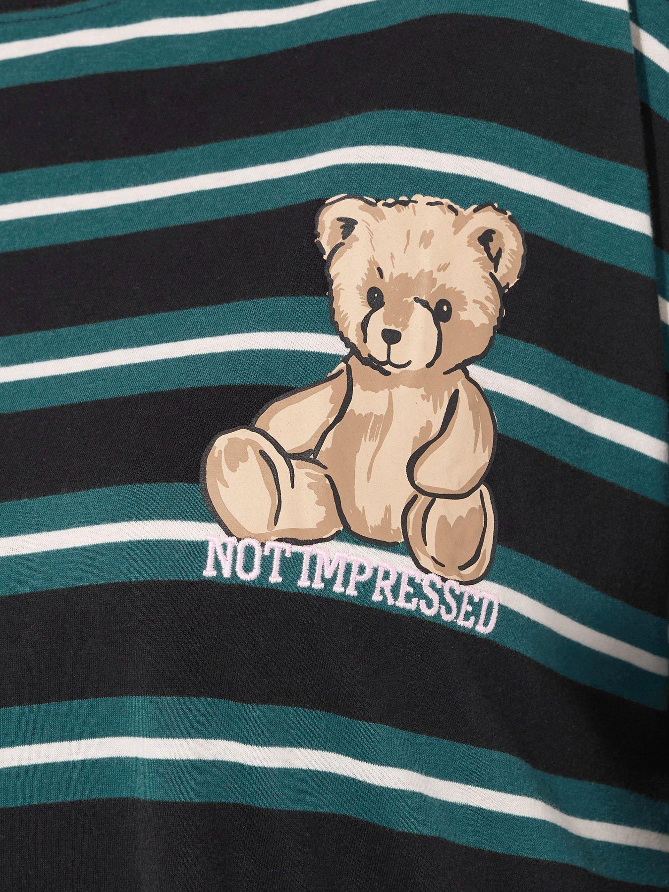 yours-curve-teddy-pocket-stripe-t-shirt-greenoutfit