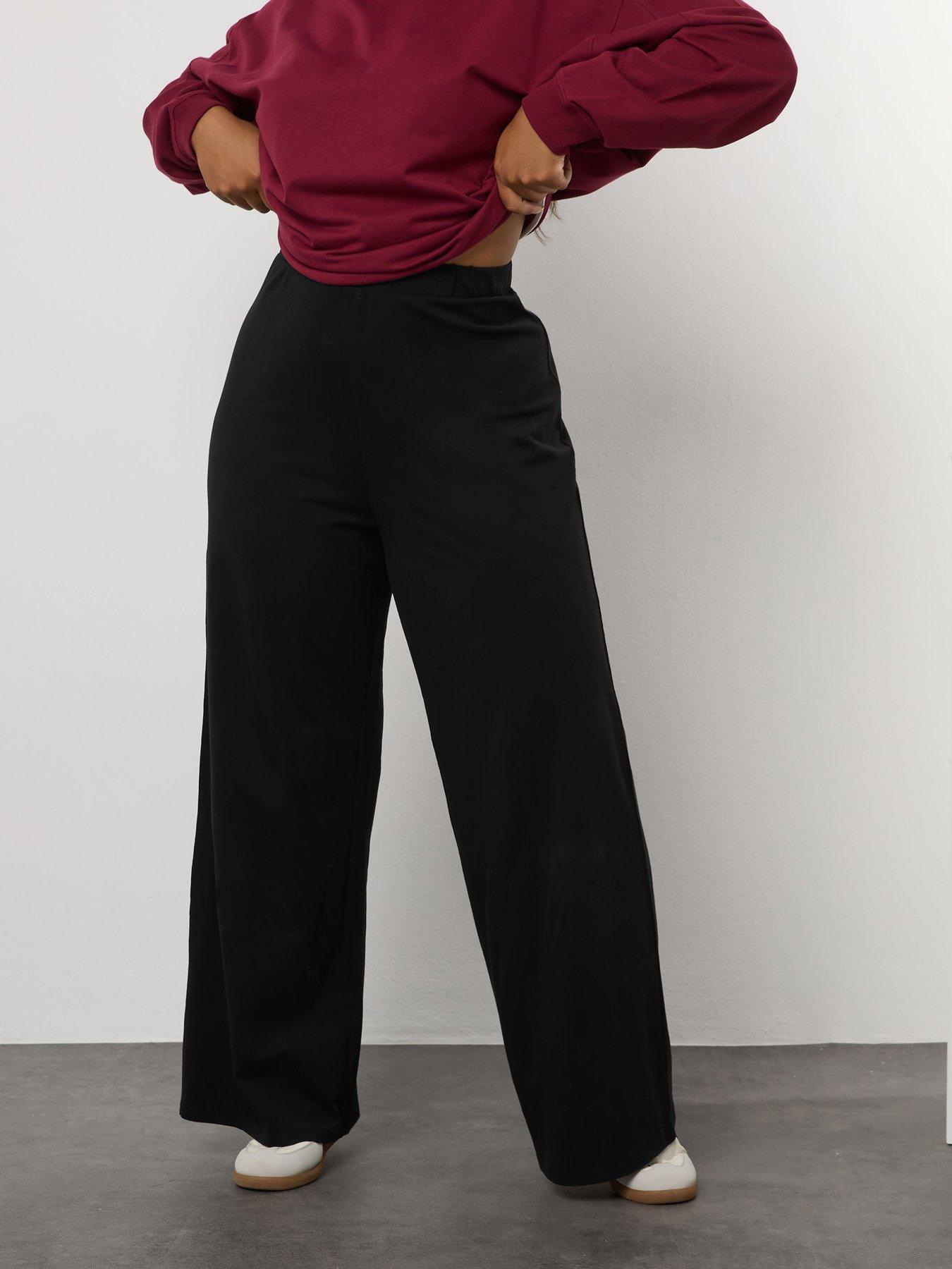 Yours Curve Wide Leg Legging - Black