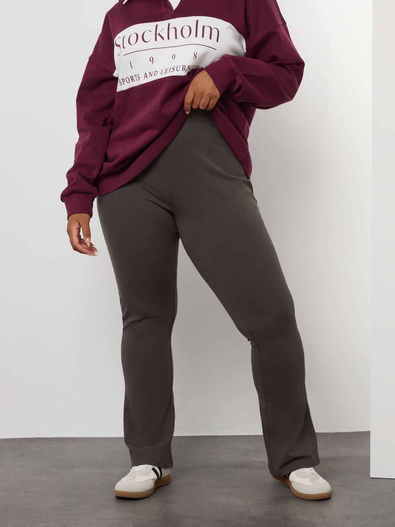 Yours Curve Flare Legging - Brown