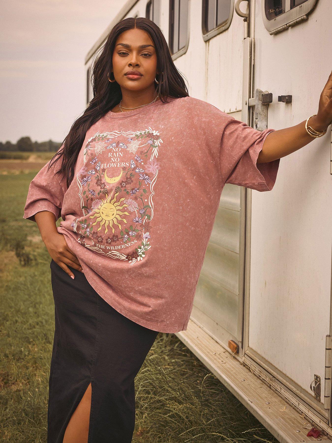 yours-curve-placement-boxy-t-shirt-brownfront