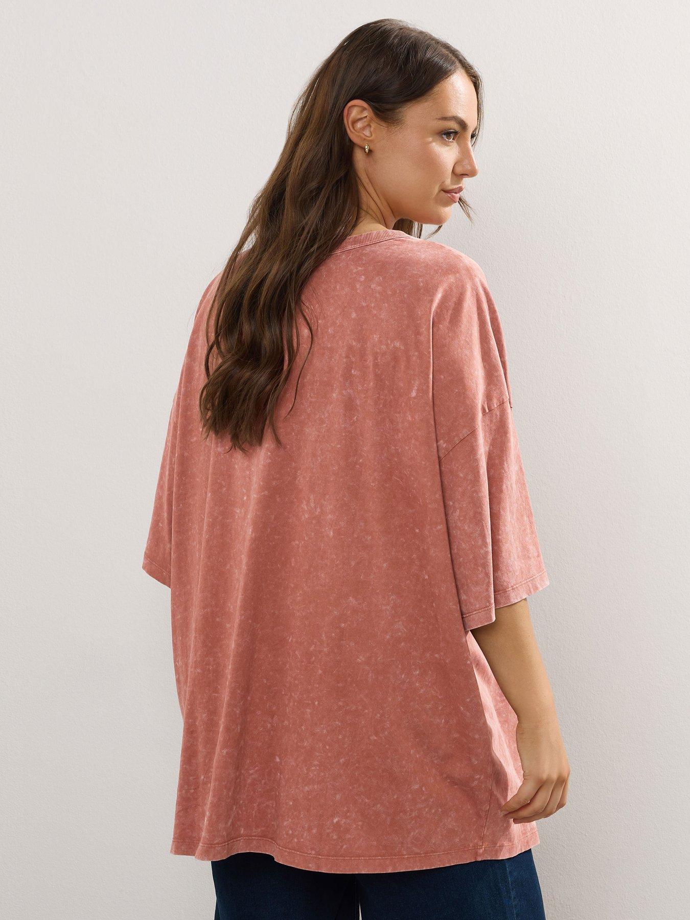 yours-curve-placement-boxy-t-shirt-brownstillFront