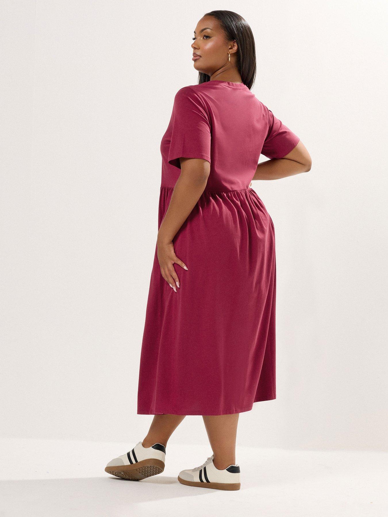 yours-curve-throw-on-smock-dress-redstillFront