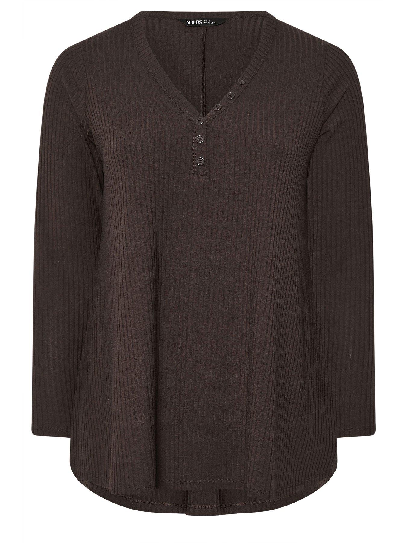 yours-curve-rib-swing-henley-top-browndetail