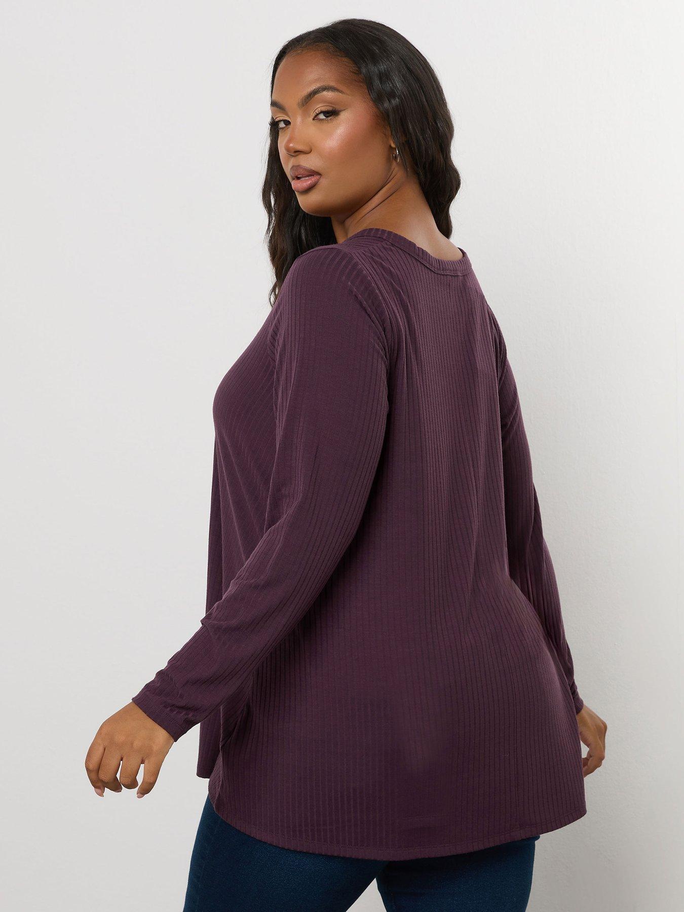 yours-curve-rib-swing-henely-top-purplestillFront
