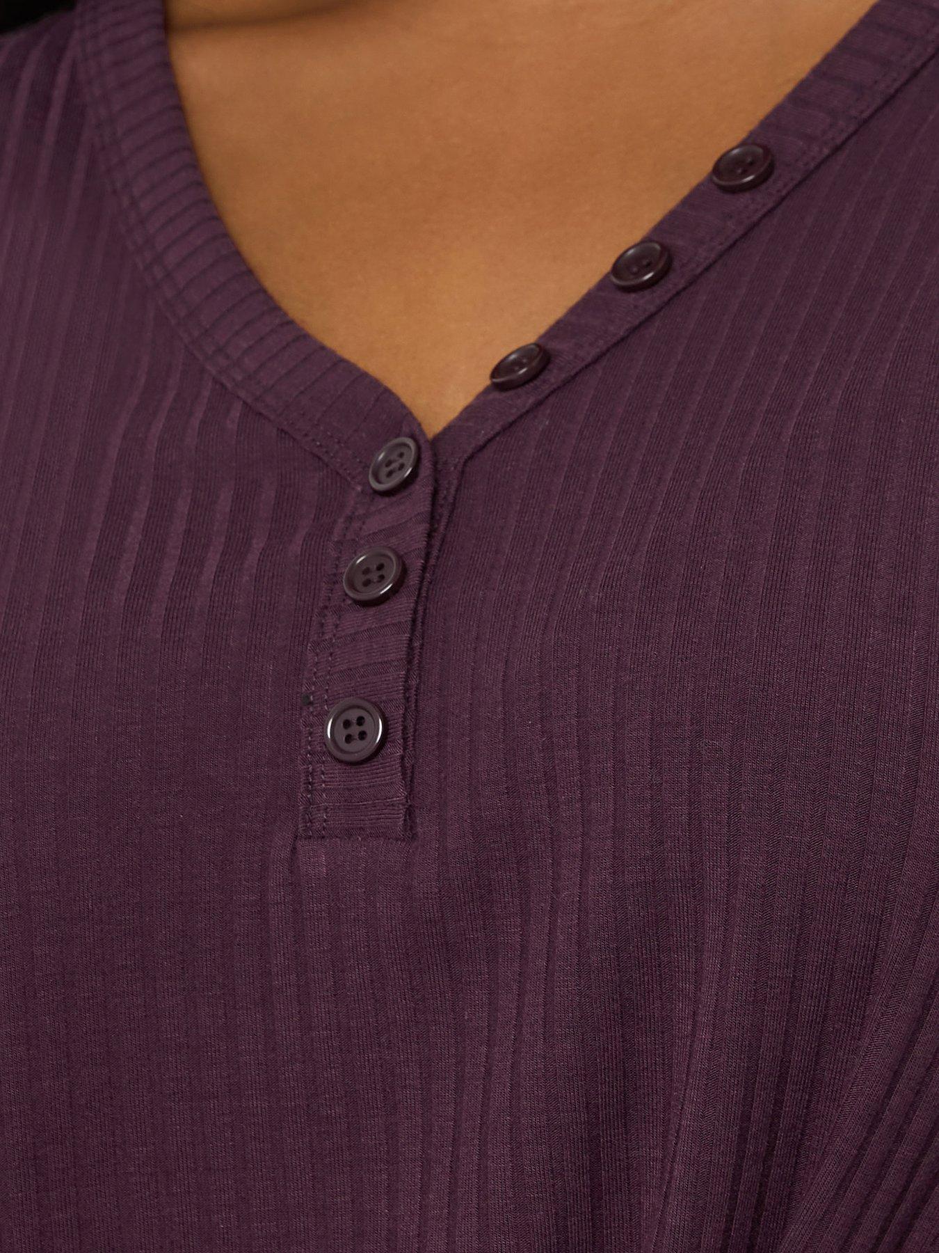 yours-curve-rib-swing-henely-top-purpleoutfit