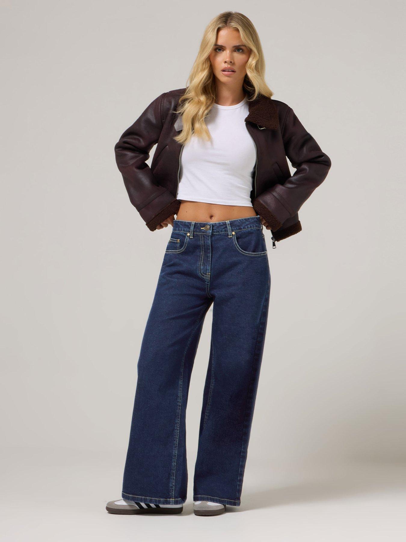 Image 1 of 4 of PixieGirl Petite Stretch Wide Leg Jean - Blue