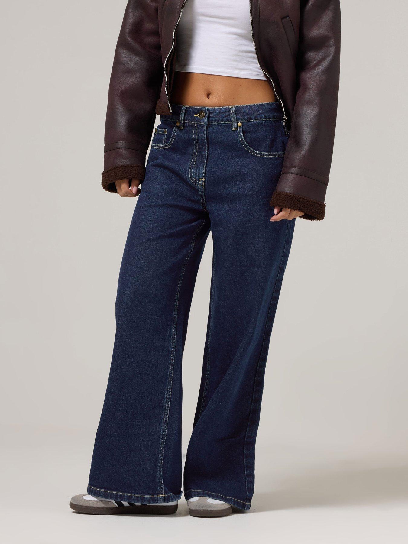 Image 3 of 4 of PixieGirl Petite Stretch Wide Leg Jean - Blue