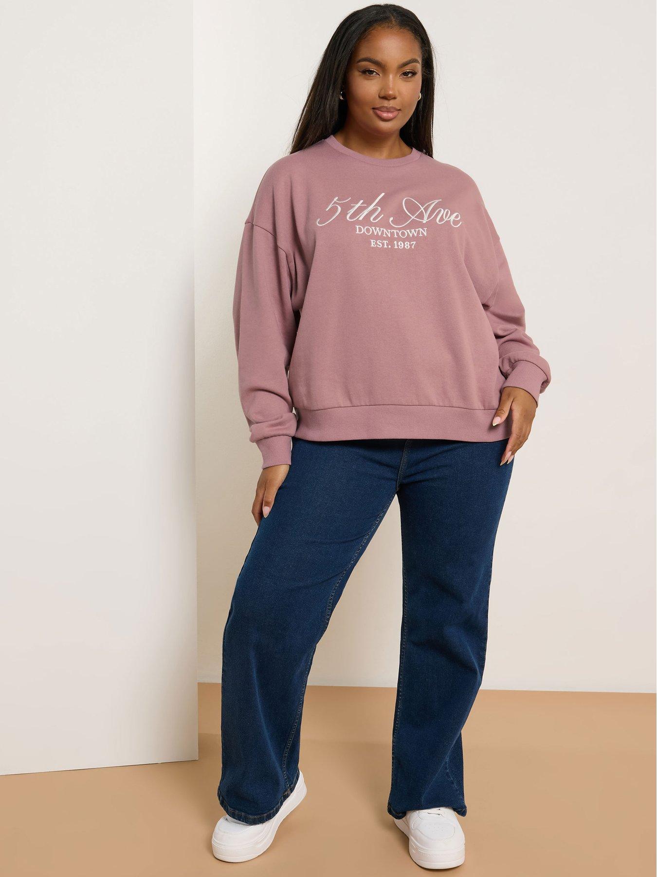 yours-curve-5th-avenue-crew-neck-sweatshirt-pinkback