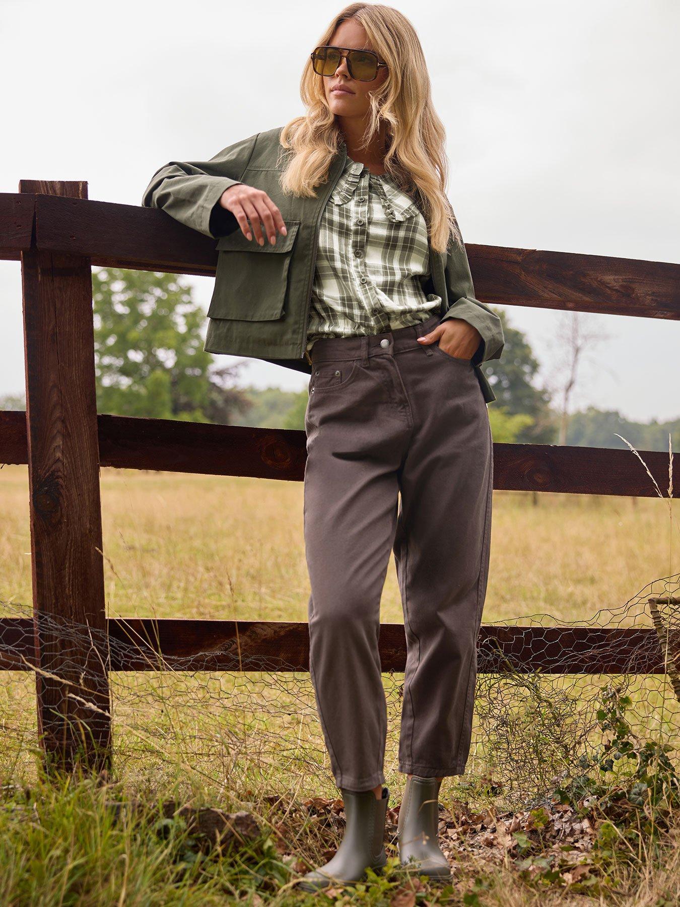 PixieGirl Petite Barrel Jean - Brown