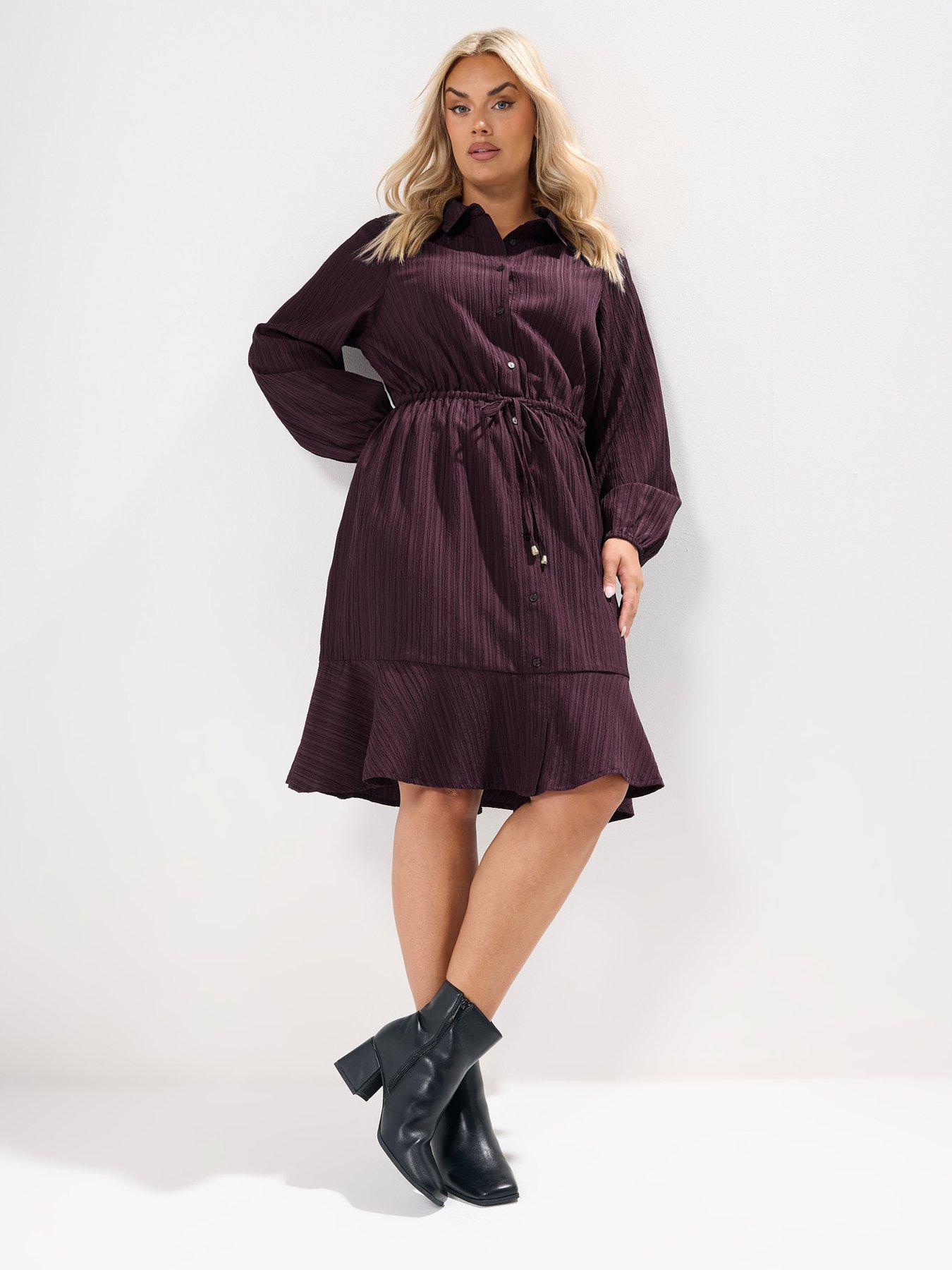 yours-curve-stripe-dobby-shirt-dress-redback
