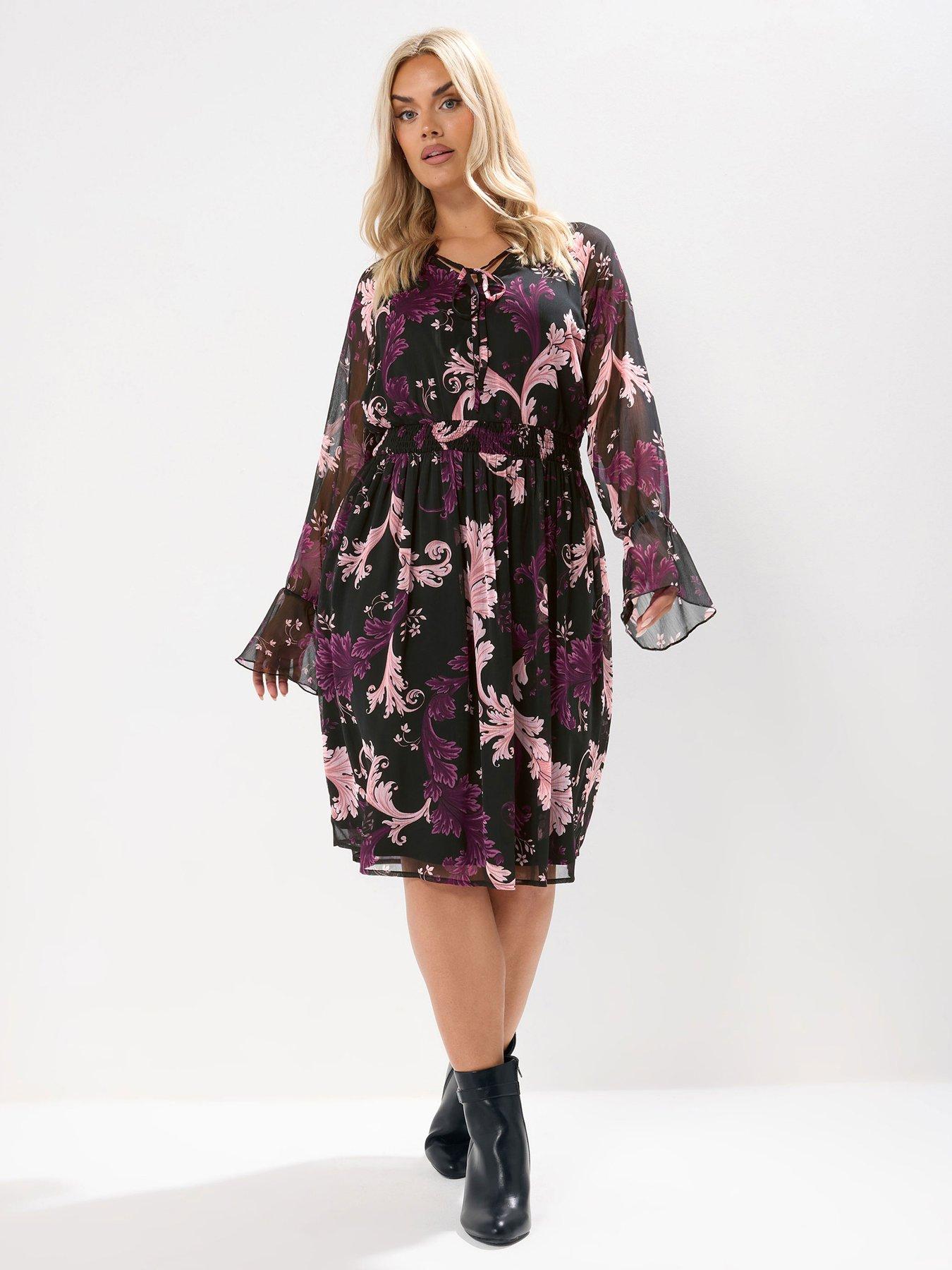 yours-curve-tie-neck-dress-blackback