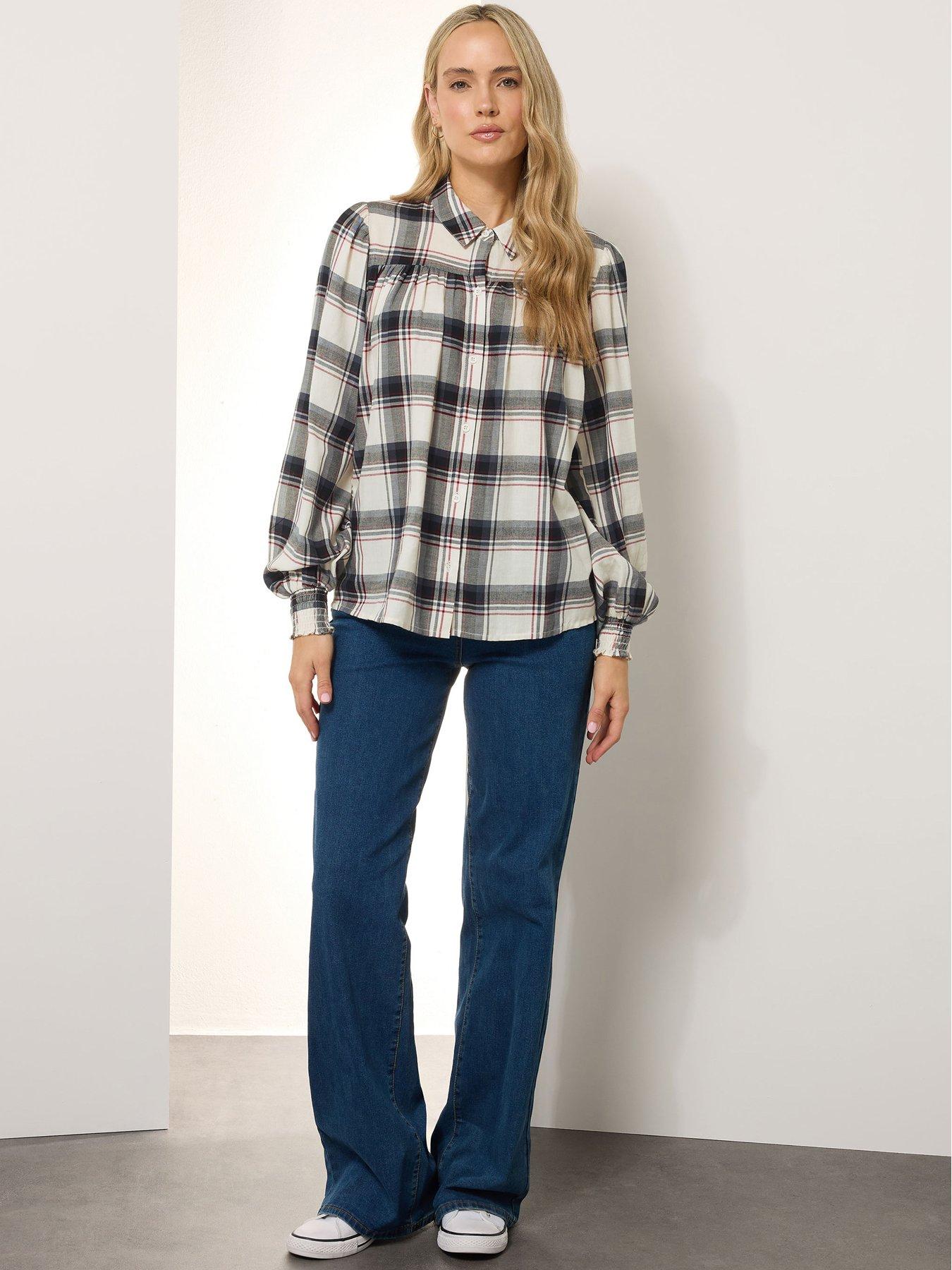 Image 3 of 4 of Long Tall Sally Yoke Button Shirt - Ivory