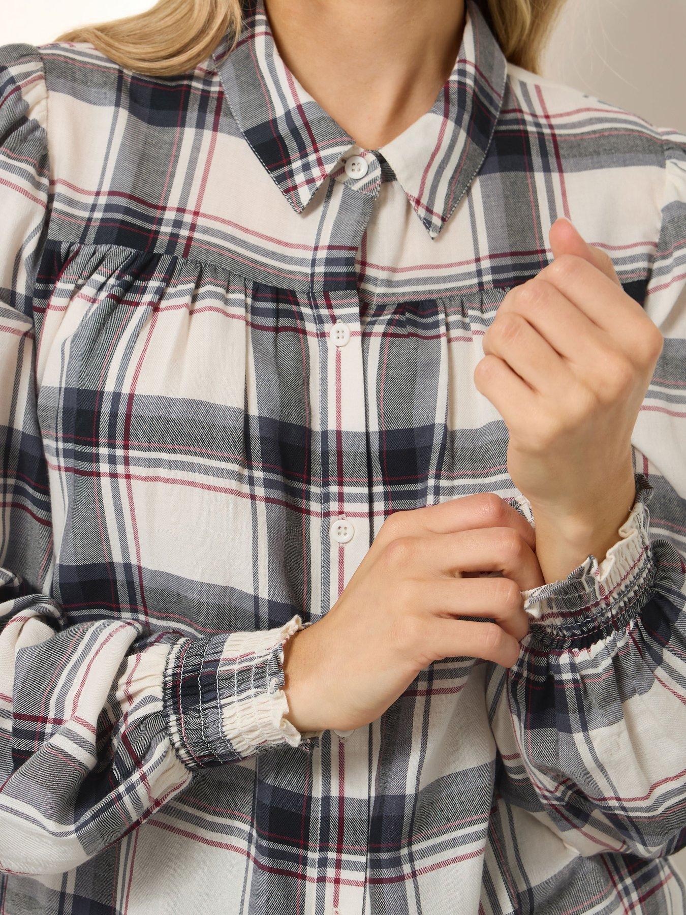 Image 4 of 4 of Long Tall Sally Yoke Button Shirt - Ivory