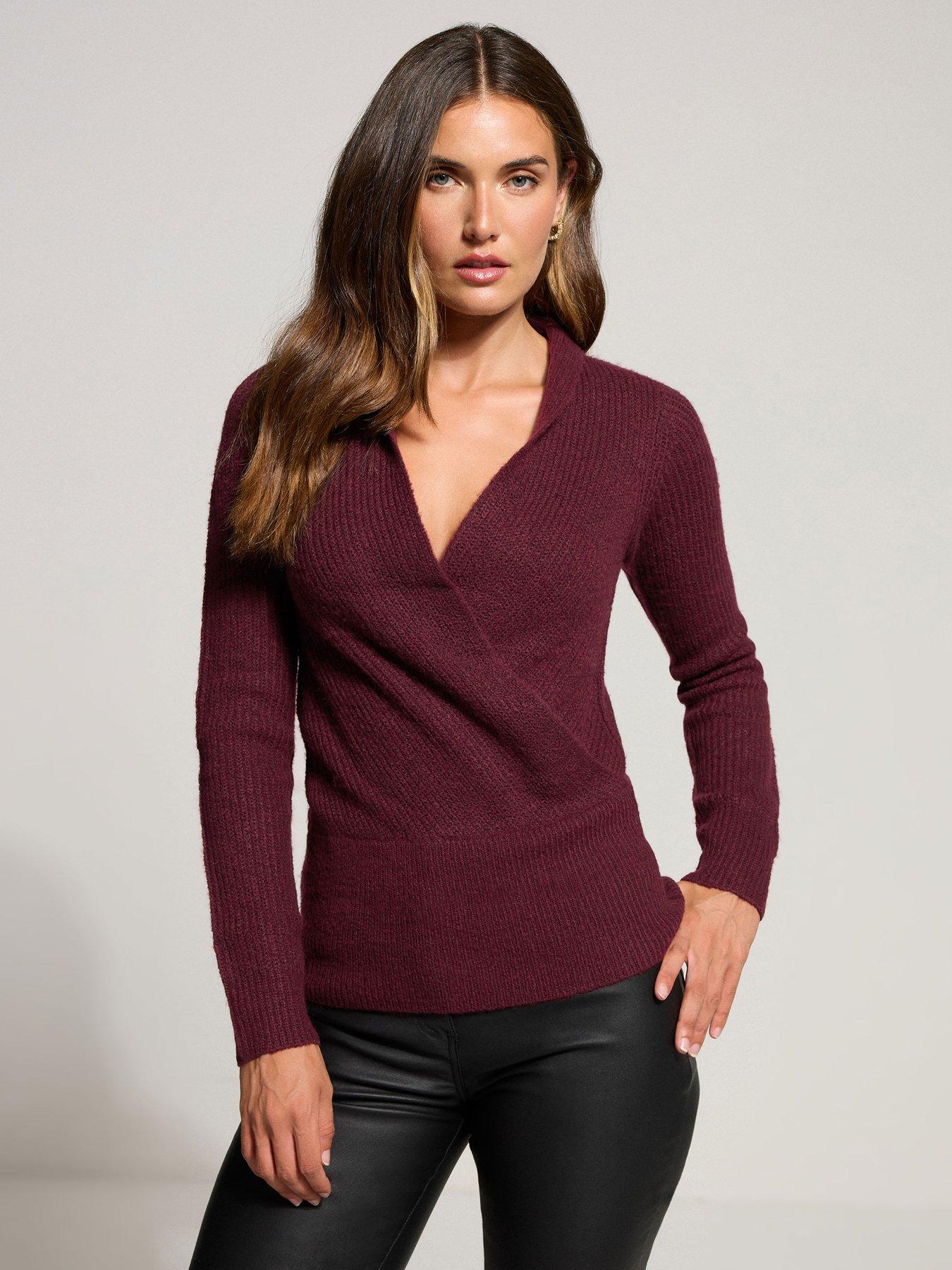 Long Tall Sally Knit Wrap Jumper - Red
