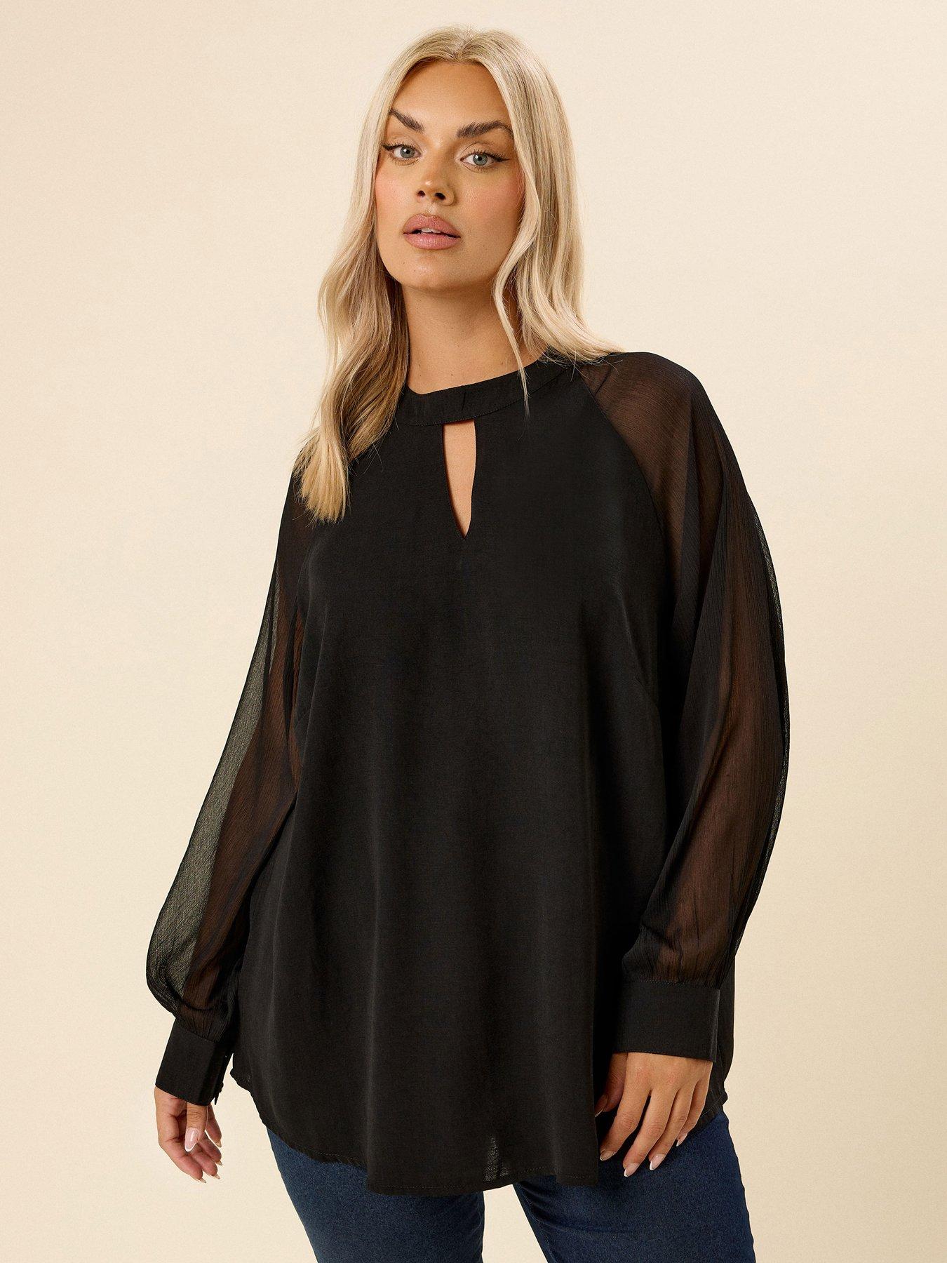 Yours Curve Keyhole Blouse - Black