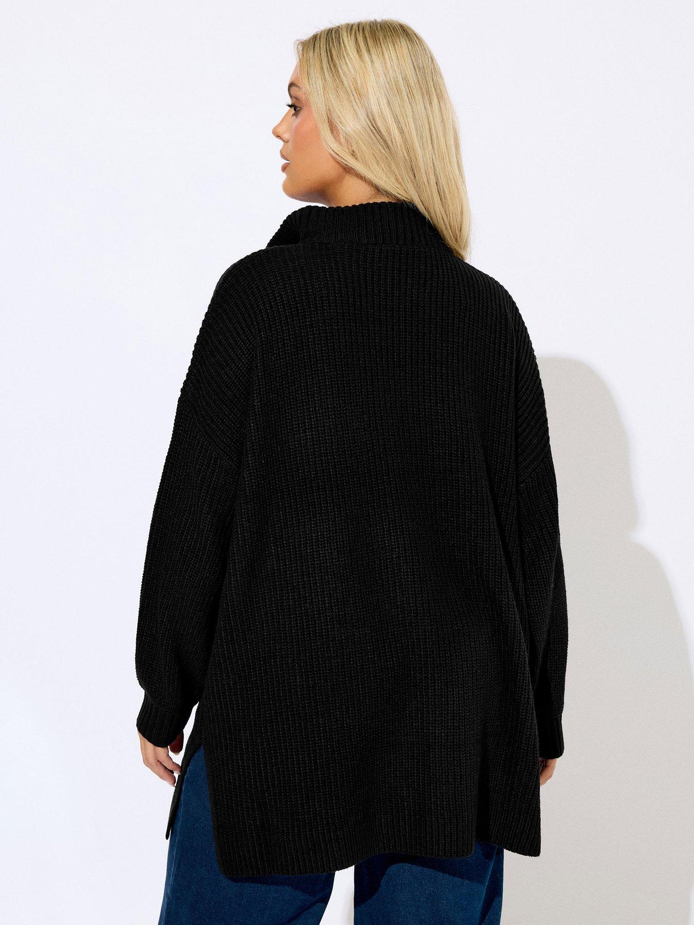 yours-curve-quarter-zip-jumper-blackstillFront