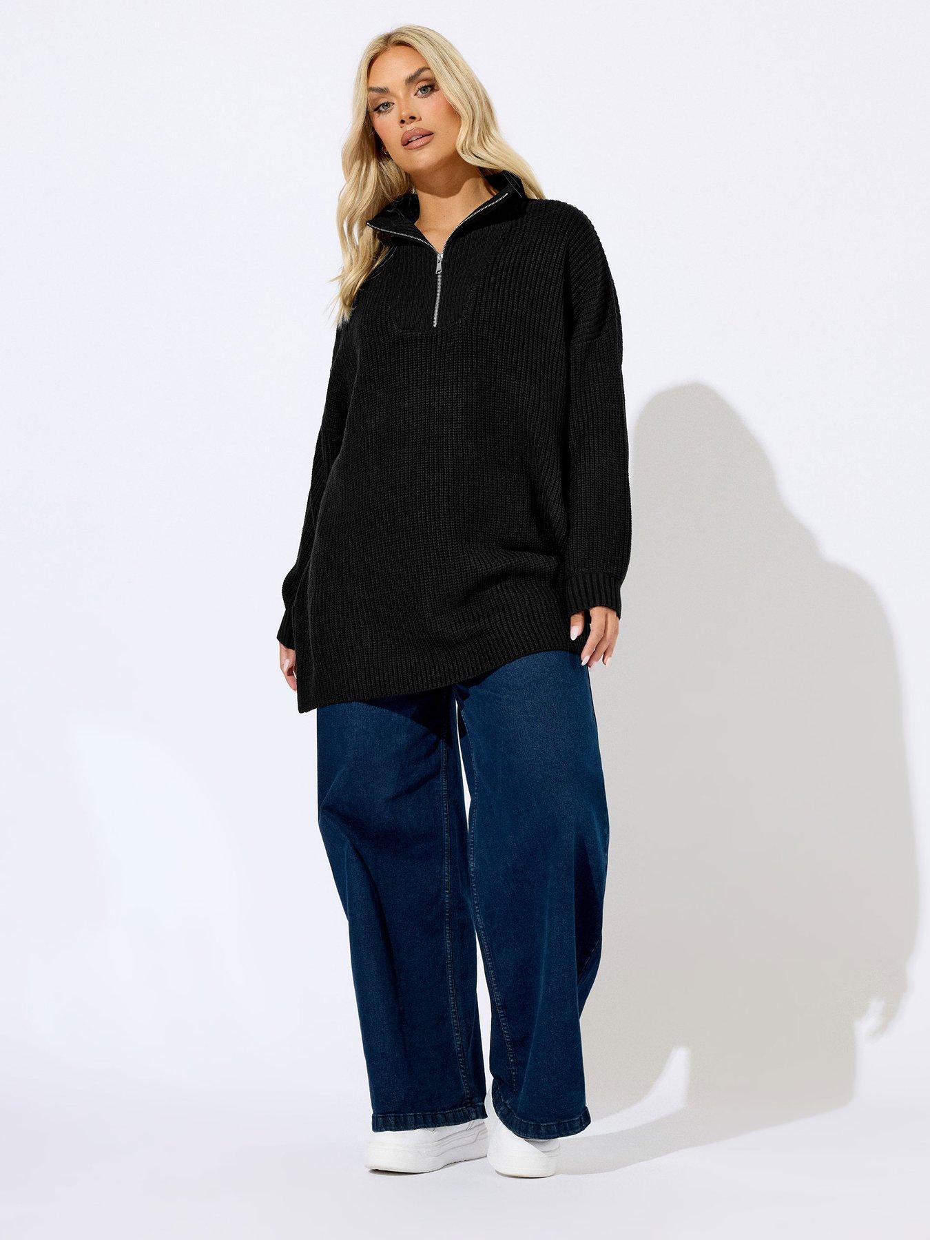 yours-curve-quarter-zip-jumper-blackback