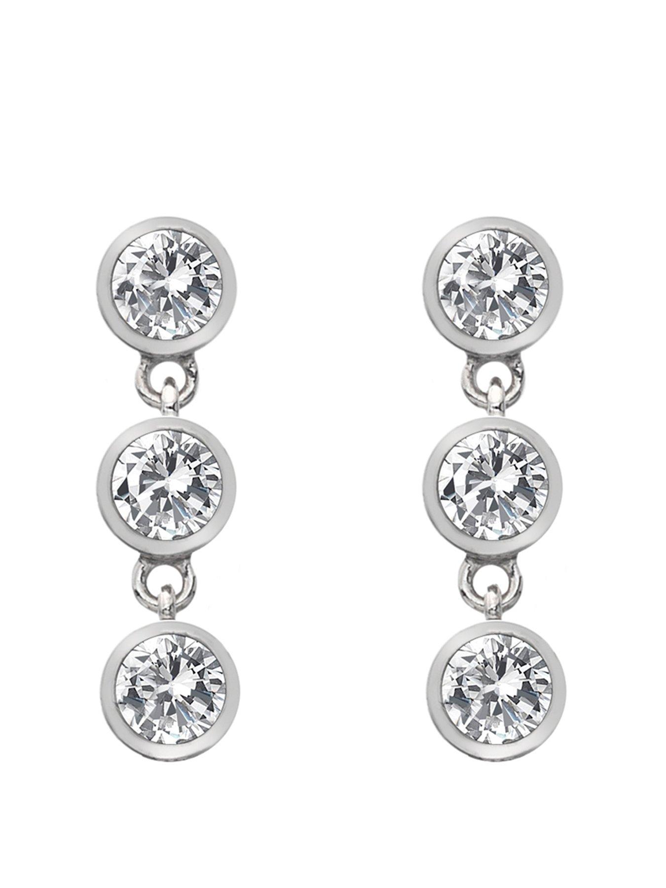 Hot Diamonds Tender Earrings - Triple Drop - Silver