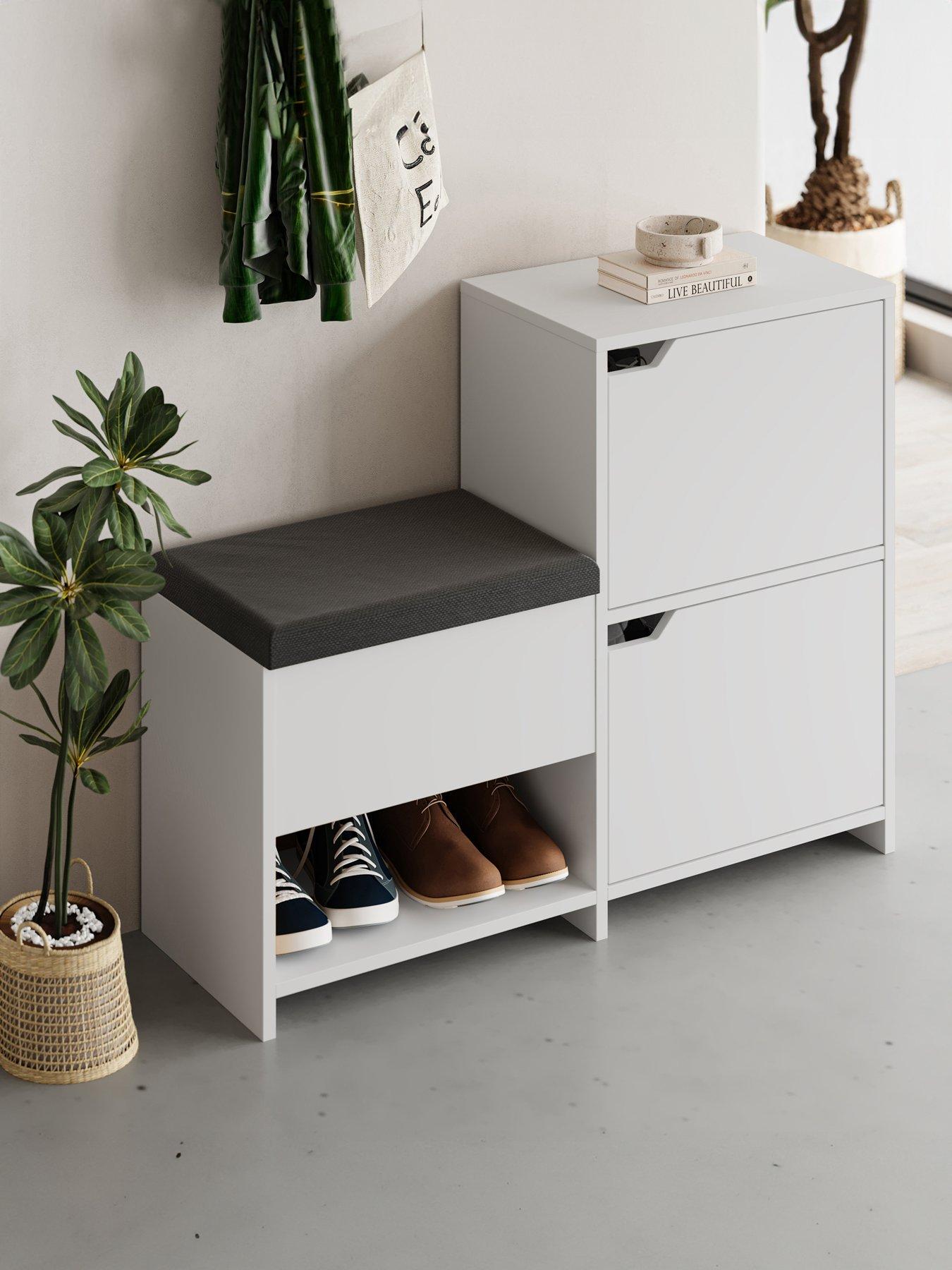 Decortie Haven Shoe Bench - White