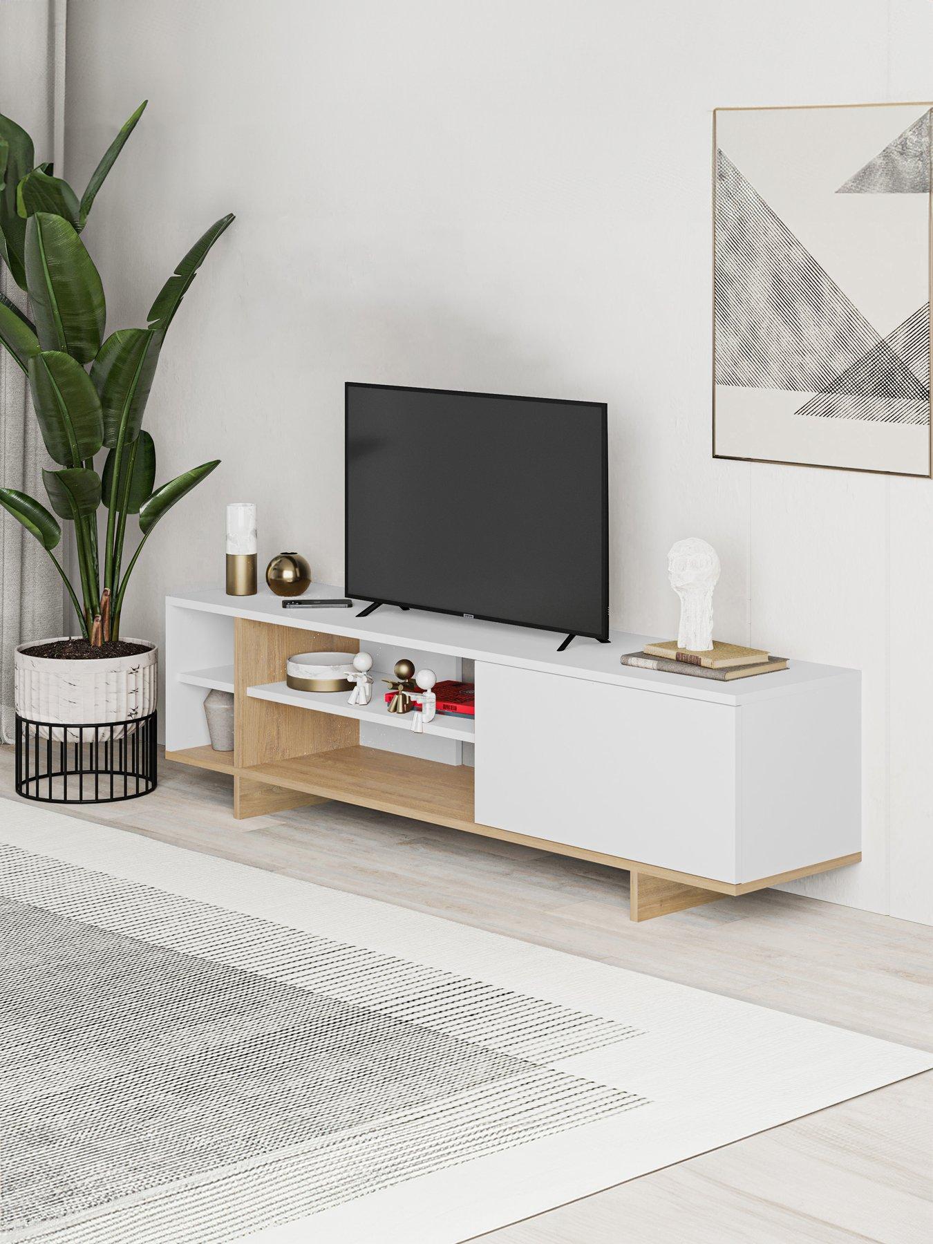 Decortie Stockton Tv Stand - White/oak