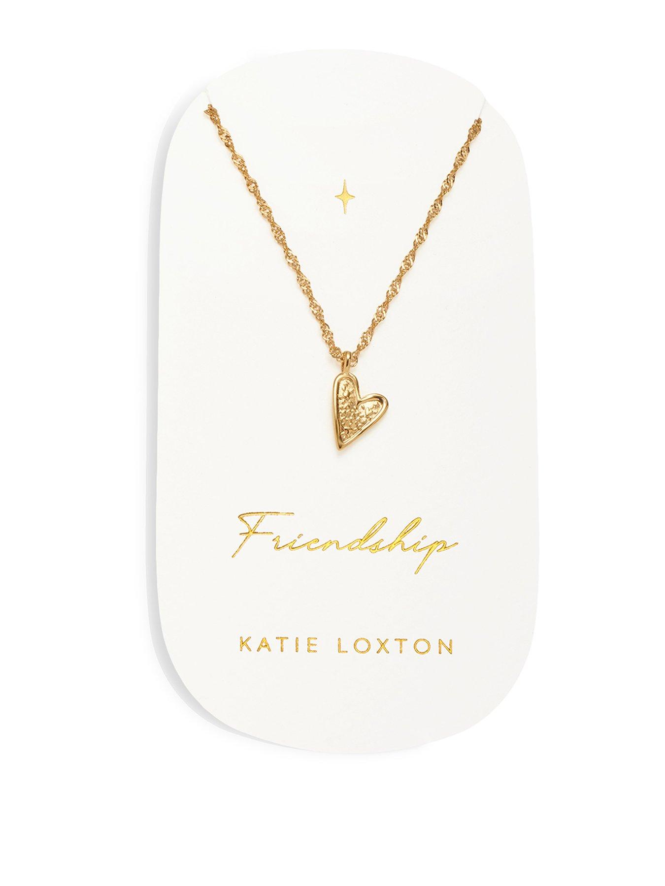 Katie Loxton FRIENDSHIP , HEART NECKLACE , Gold Coated , 45cm + 5cm extender