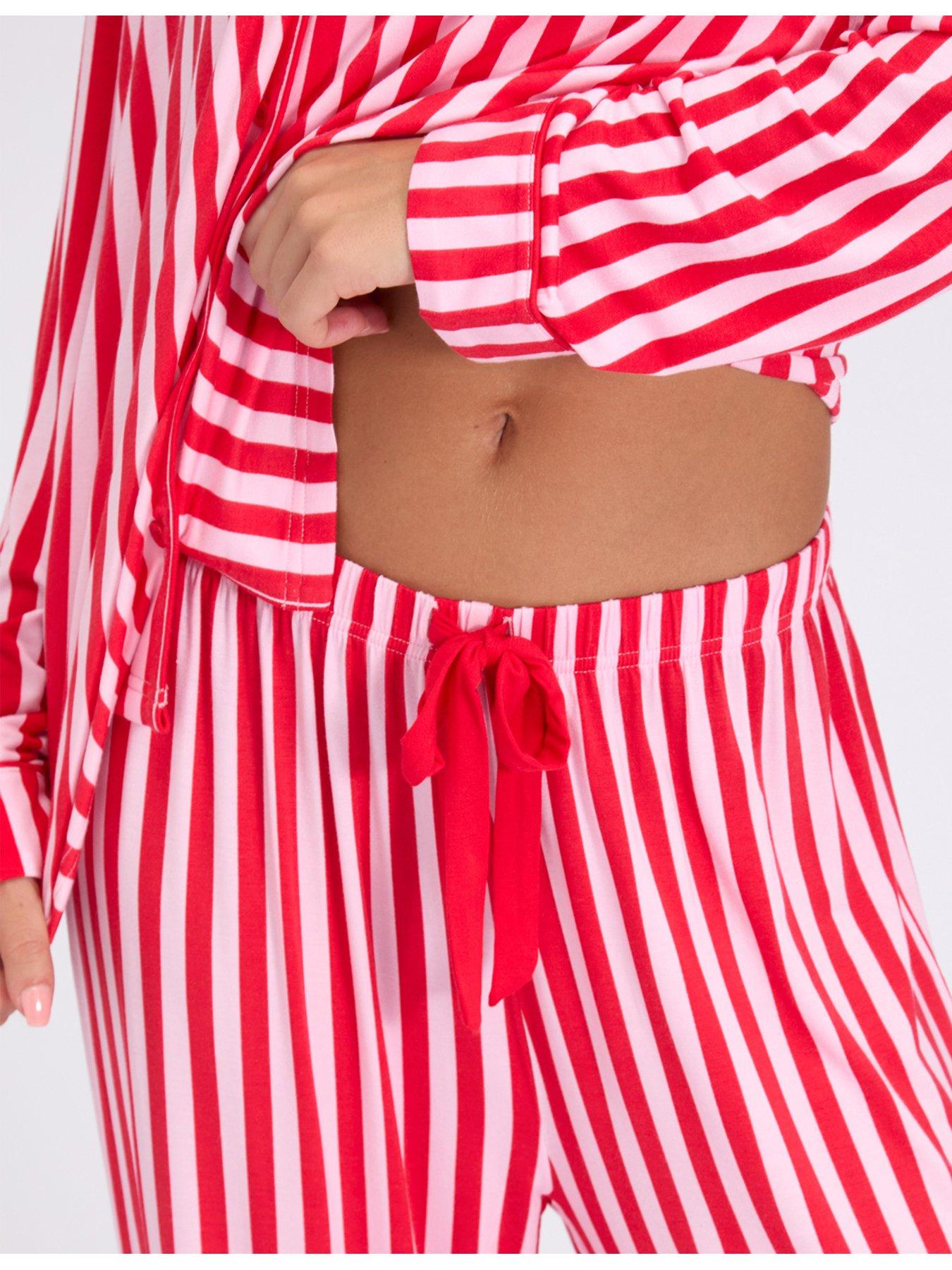 boux-avenue-stripe-modal-pyjama-set-reddetail