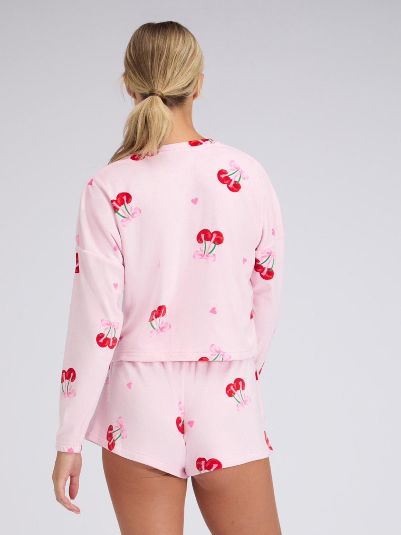 boux-avenue-cherry-velour-short-pyjama-set-pinkstillFront