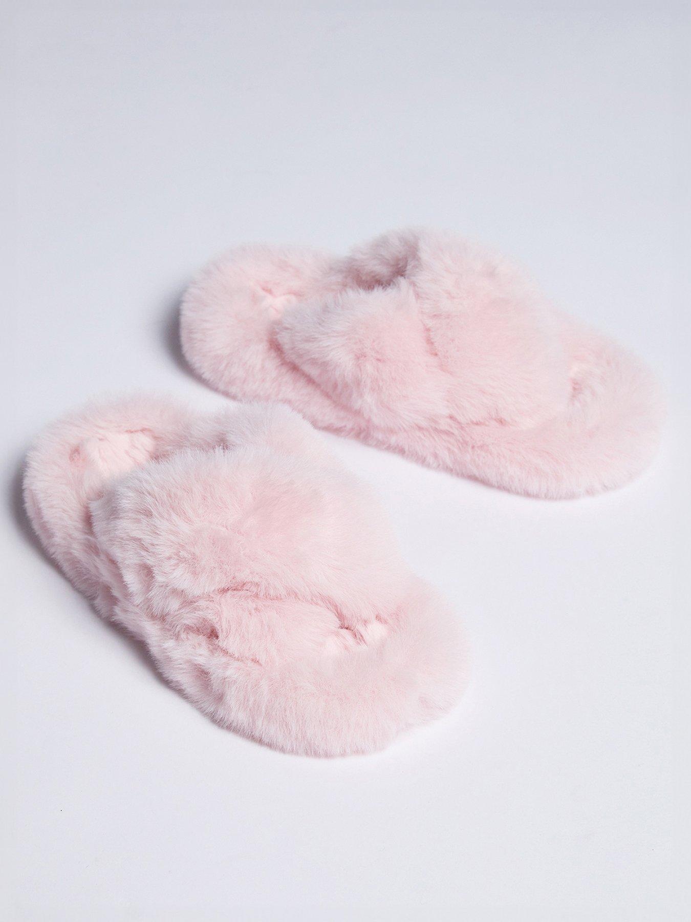 Boux Avenue Ridge Sole Cross Band Slipper - Powder Pink