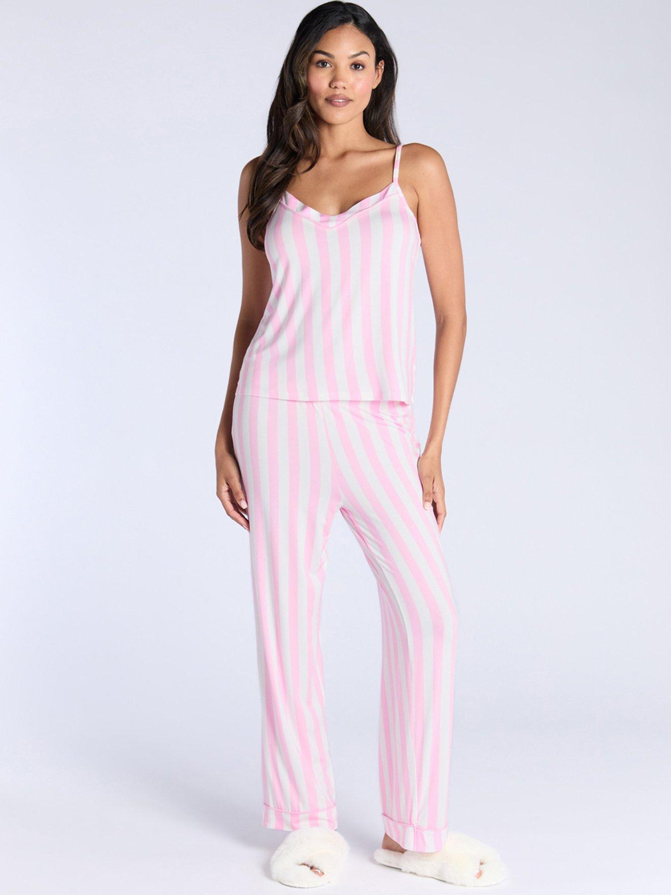 boux-avenue-boux-avenue-rib-frill-cami-amp-pant-set-pink