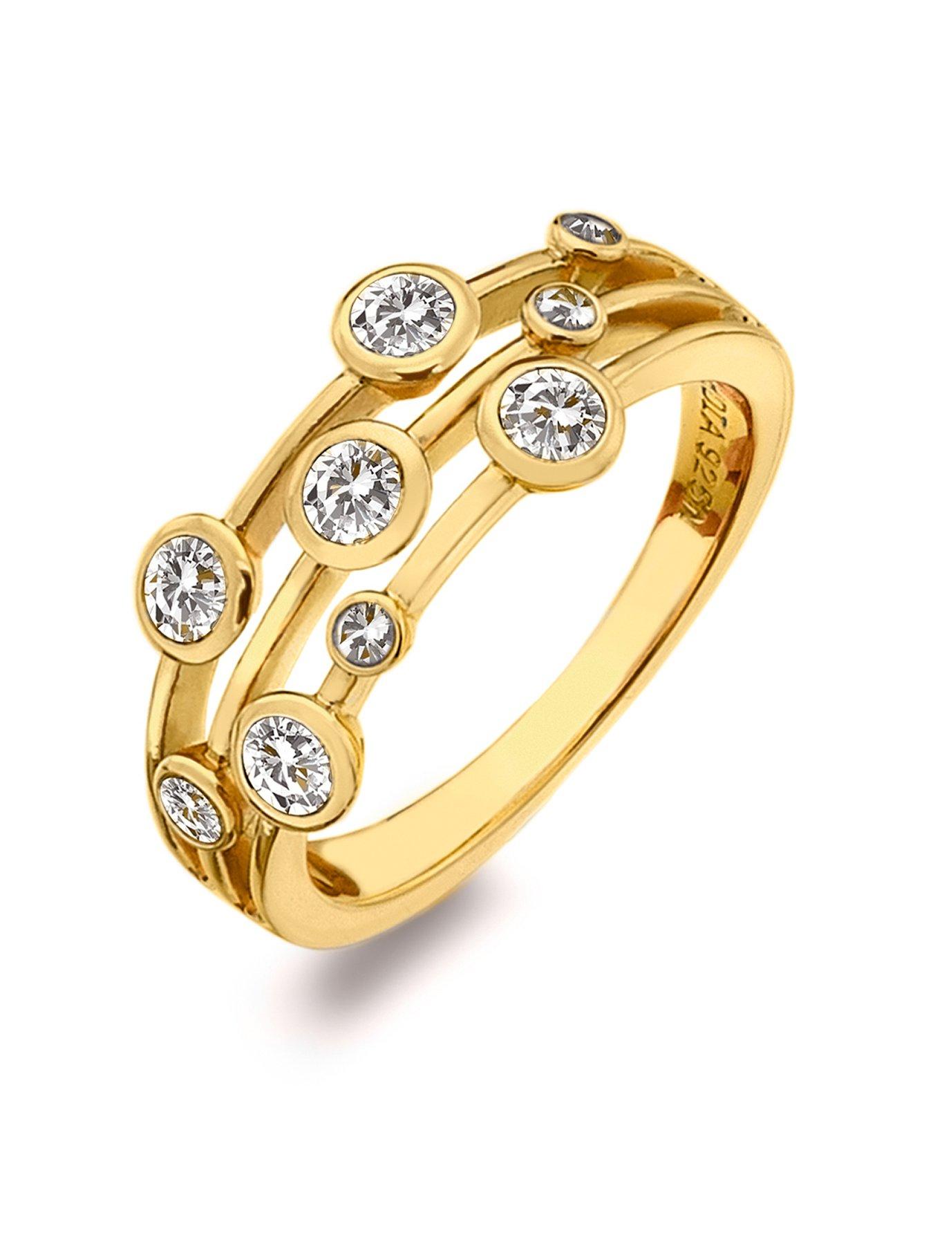 Hot Diamonds Hdxgem Tender Statement Ring - Gold