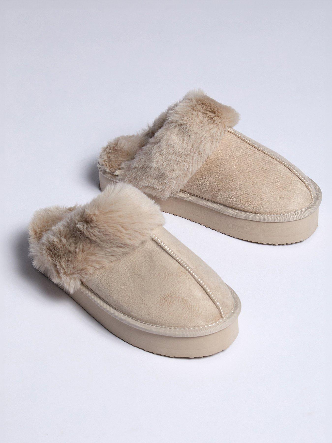 Boux Avenue Platform Suedette Mule - Taupe