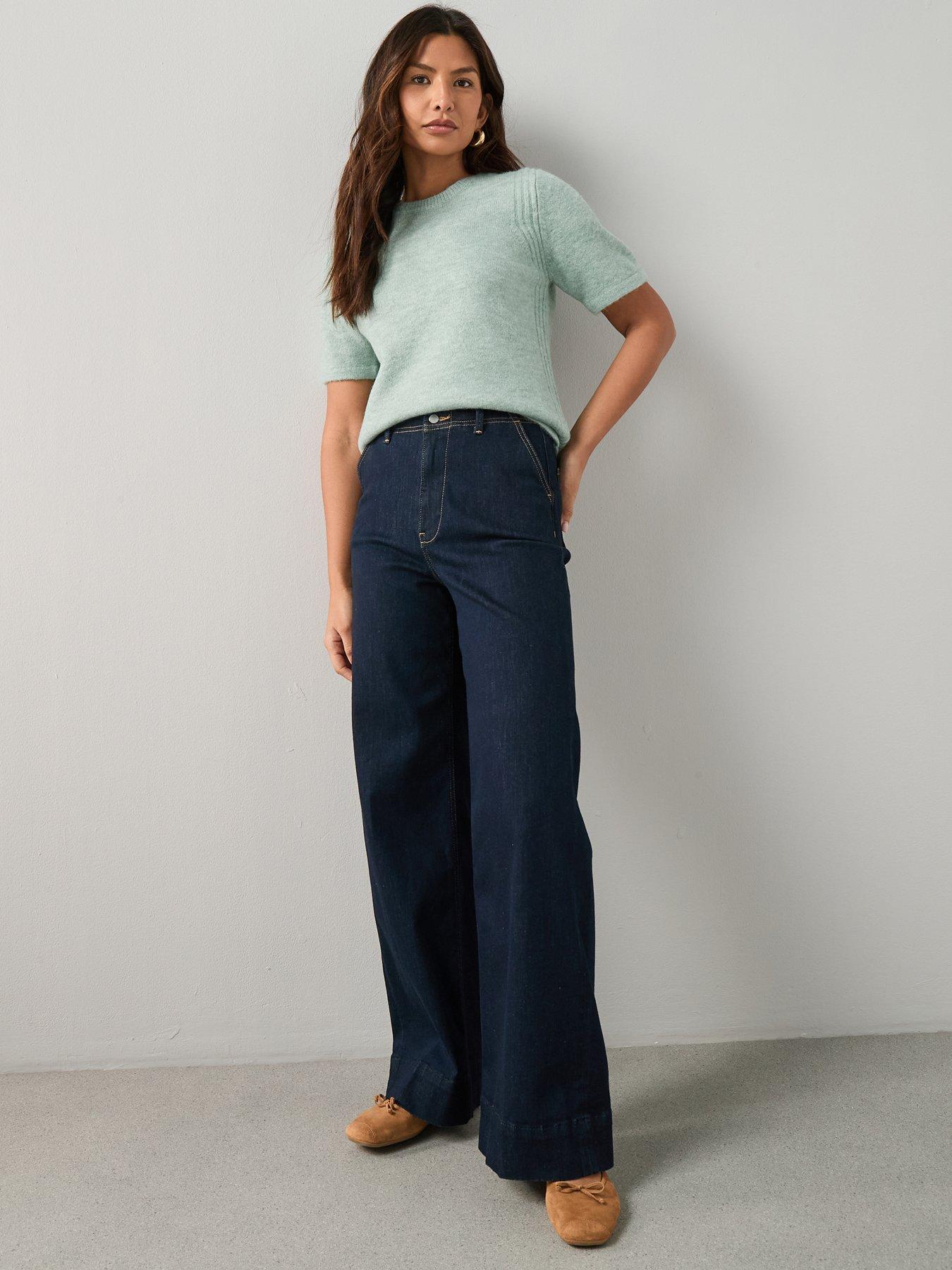 Image 6 of 6 of The Very Collection Short Sleeve Jumper - Sage