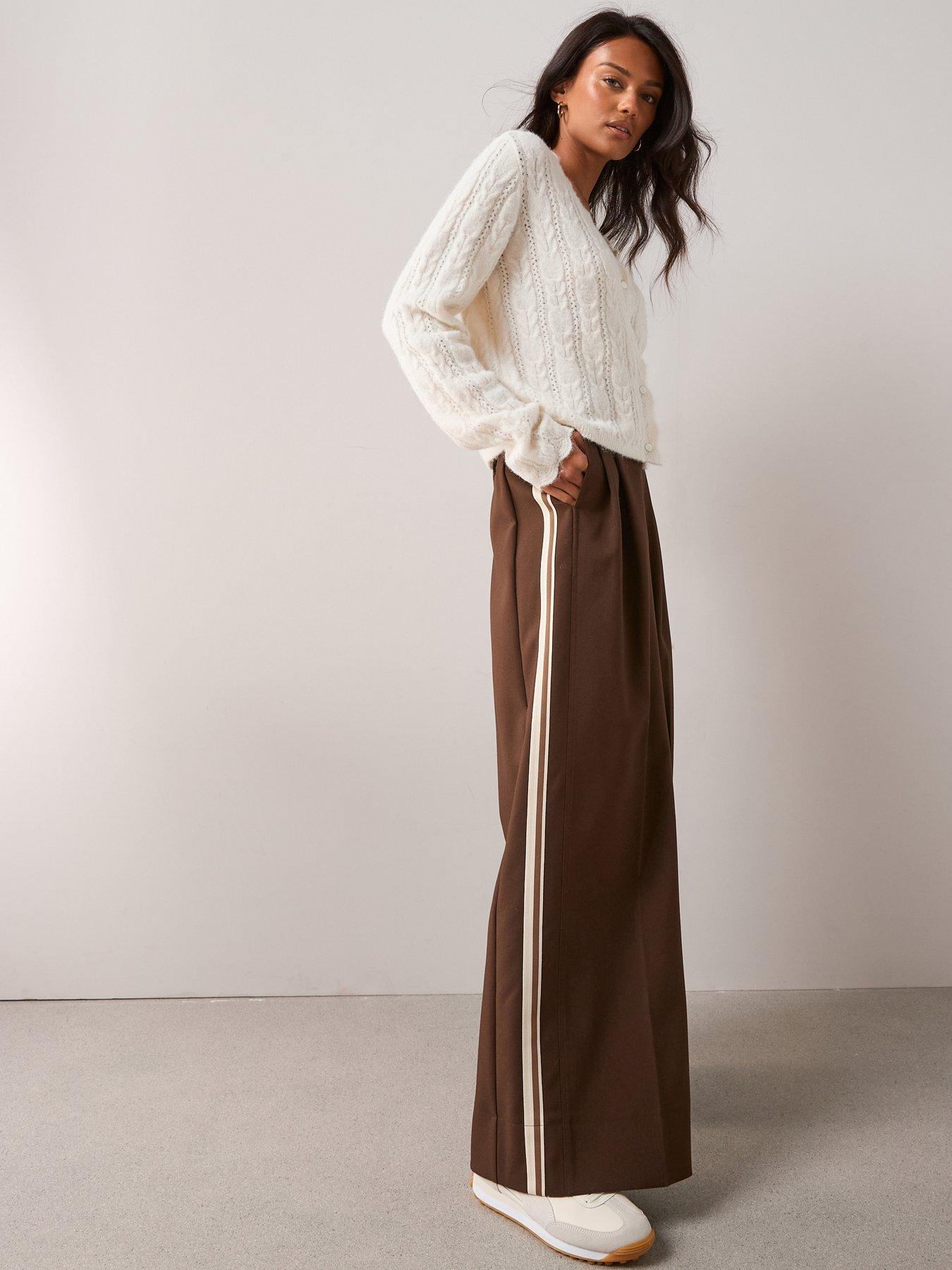 Image 3 of 6 of The Very Collection V Neck Pointelle Cardigan With Wool - Cream