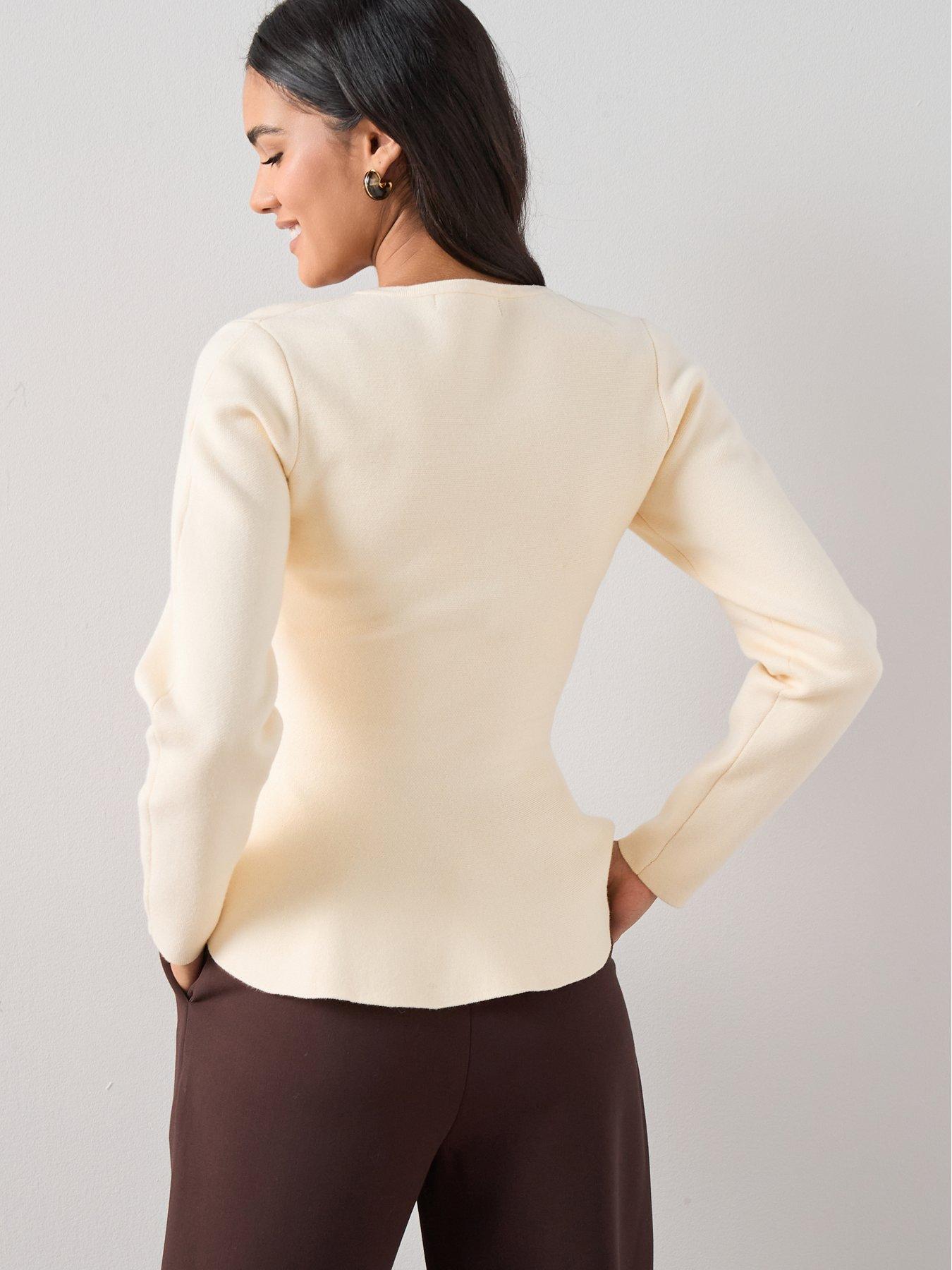 the-very-collection-compact-knit-v-neck-peplum-jumper-yellowstillFront