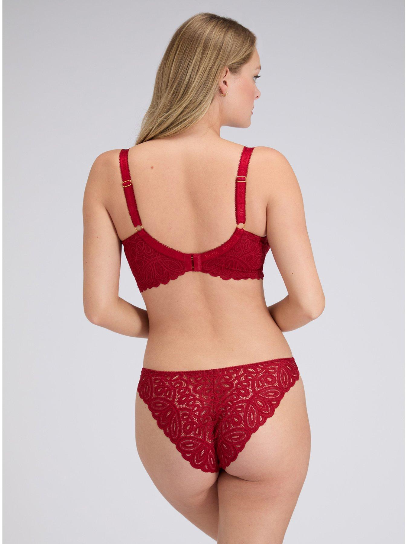 boux-avenue-camel-plunge-bra-redstillFront