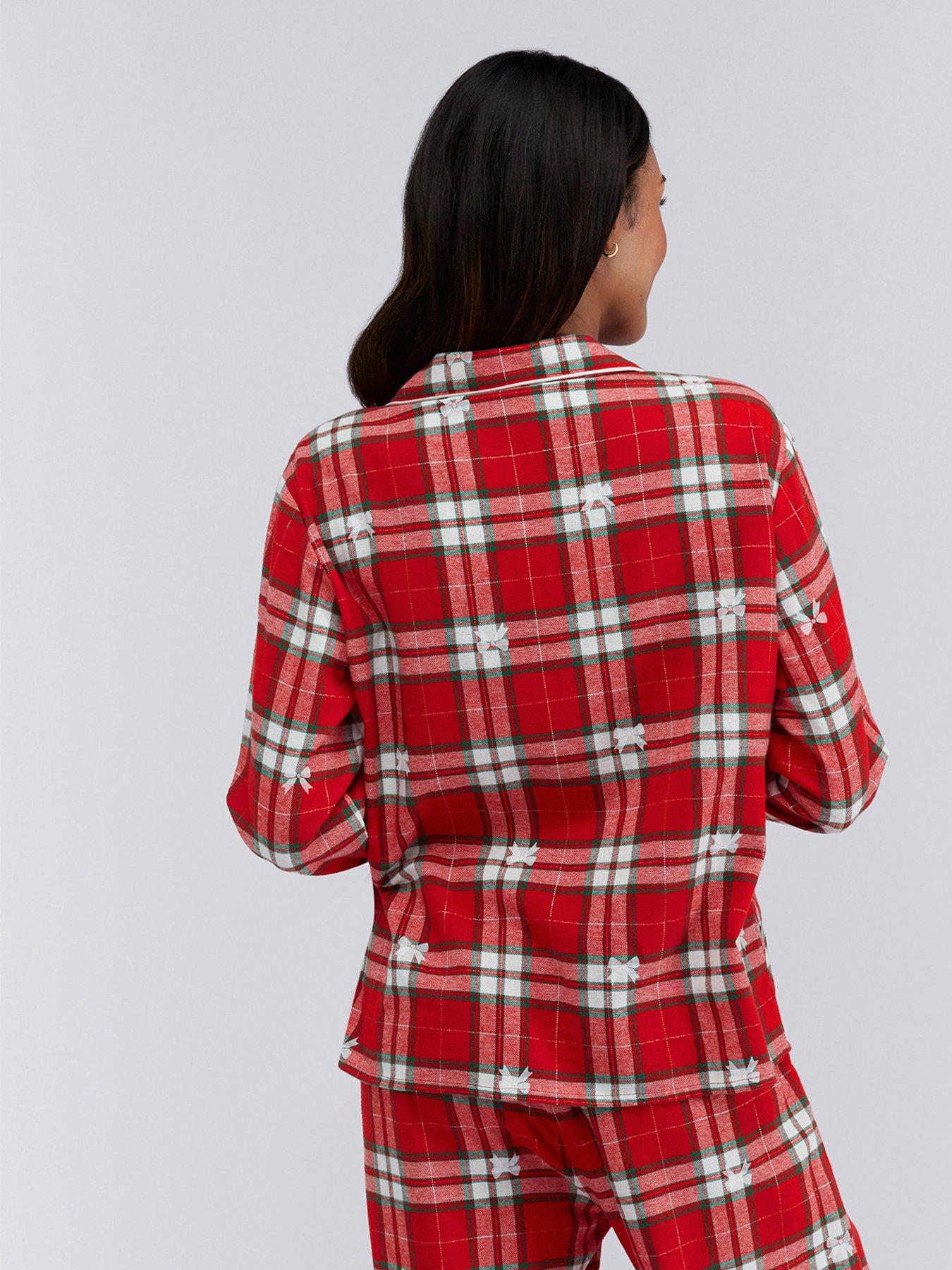 boux-avenue-bow-check-cotton-pj-in-a-bag-redstillFront